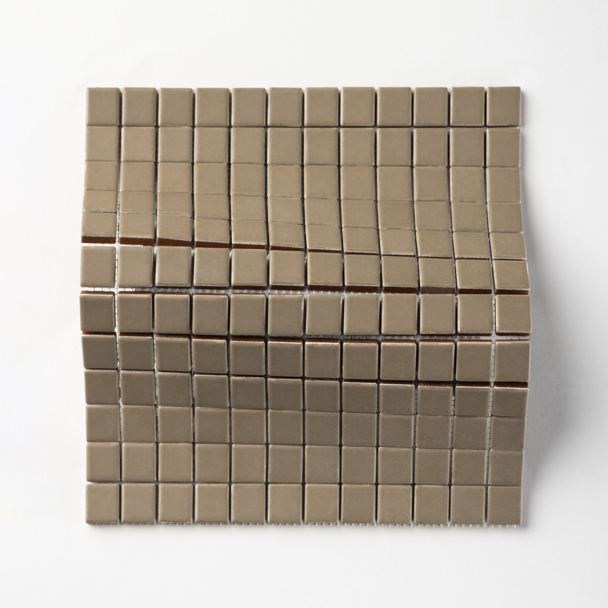 Chroma Grid | Woodland Taupe 1x1" Square Matte Mosaic Tile - Cemento Collection