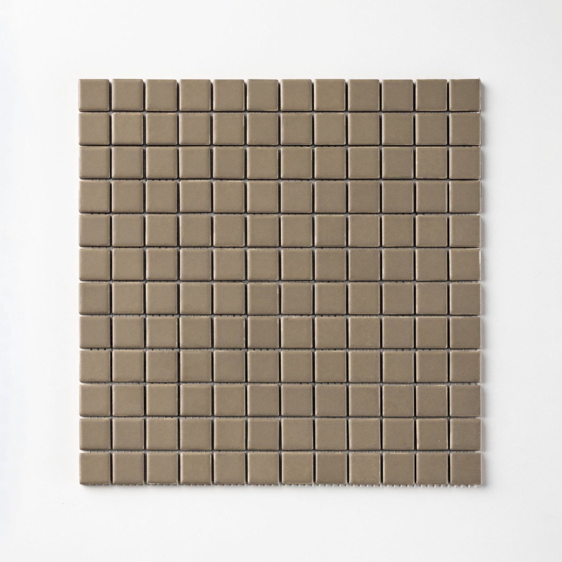 Chroma Grid | Woodland Taupe 1x1" Square Matte Mosaic Tile - Cemento Collection