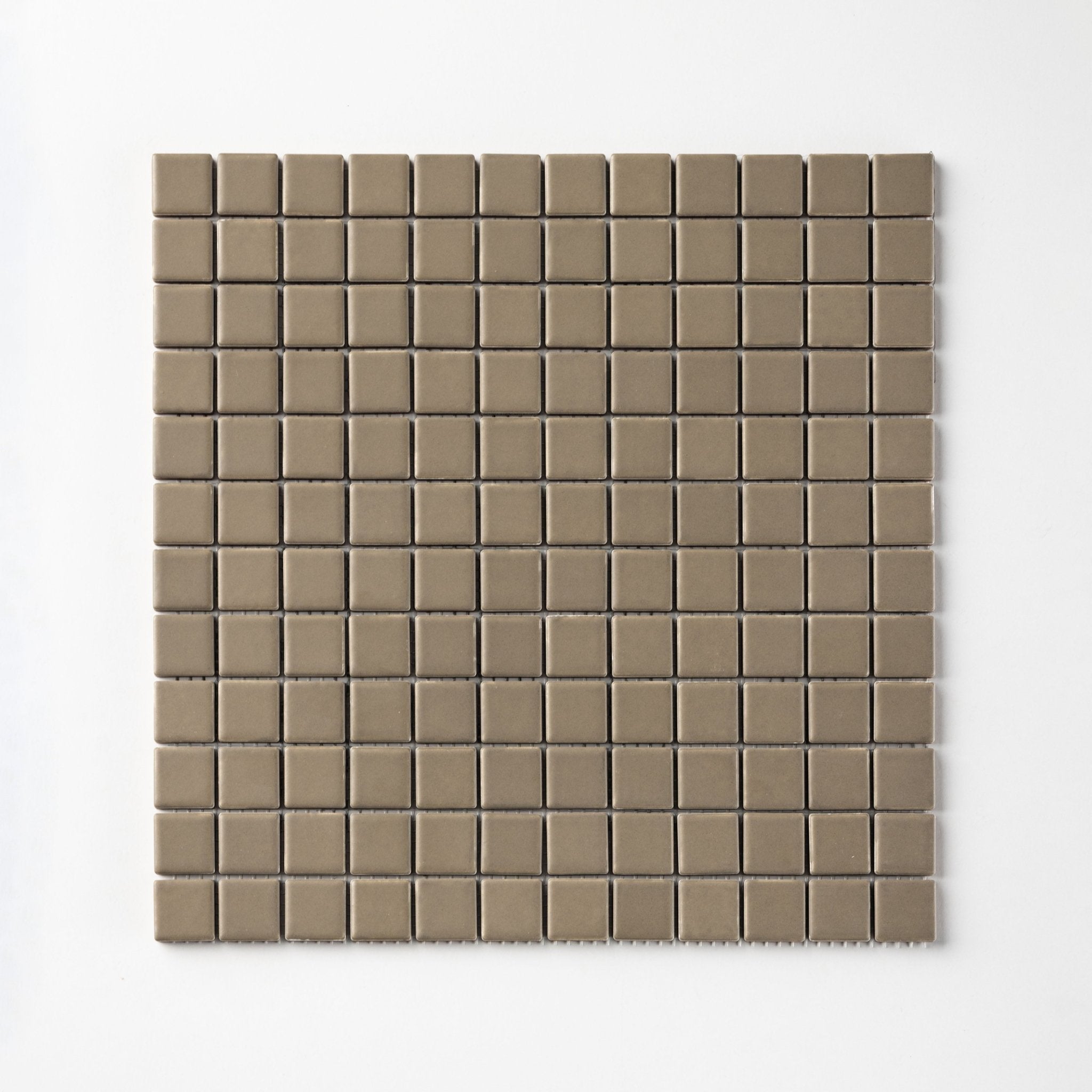 Chroma Grid | Woodland Taupe 1x1" Square Matte Mosaic Tile - Cemento Collection