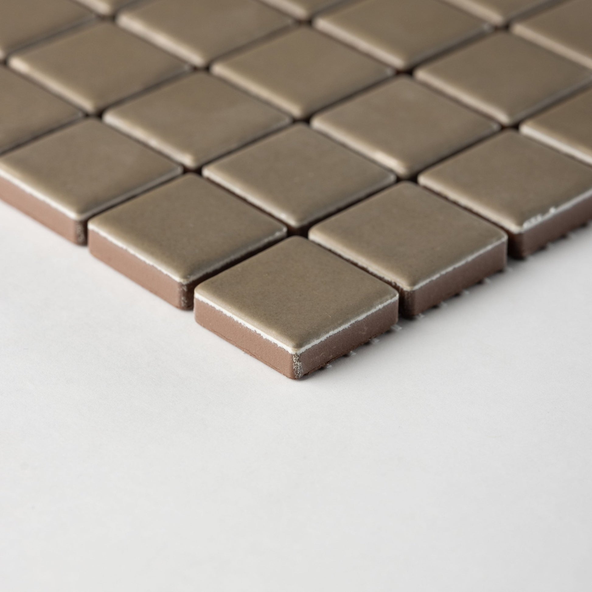 Chroma Grid | Woodland Taupe 1x1" Square Matte Mosaic Tile - Cemento Collection