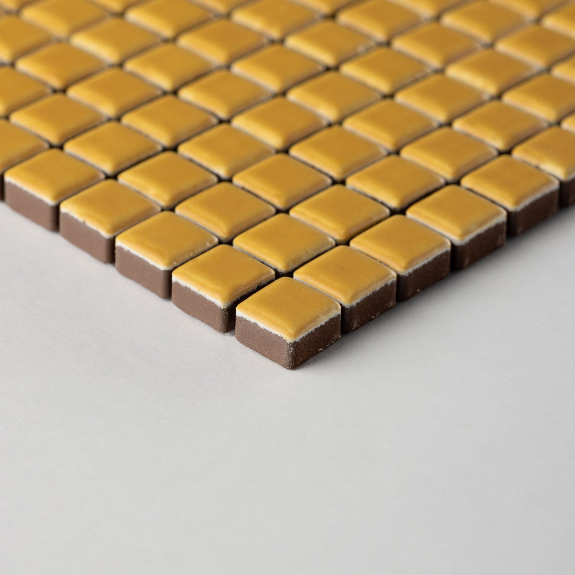 Chroma Pixel | Dijon Yellow 1/2x1/2" Square Matte Mosaic Tile - Cemento Collection