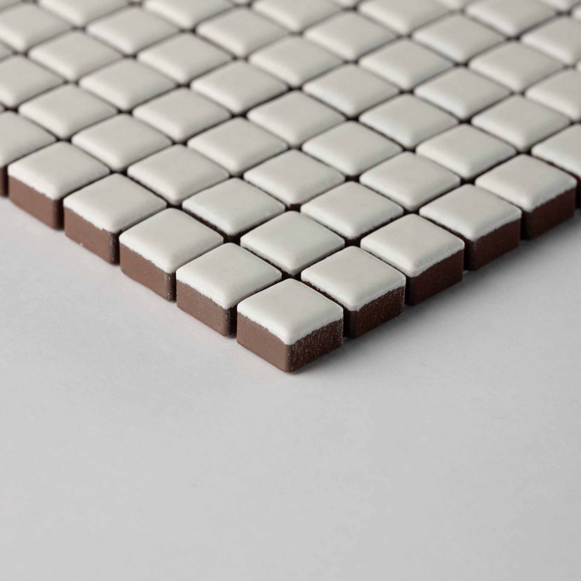 Chroma Pixel | Limewash White 1/2x1/2" Square Matte Mosaic Tile - Cemento Collection