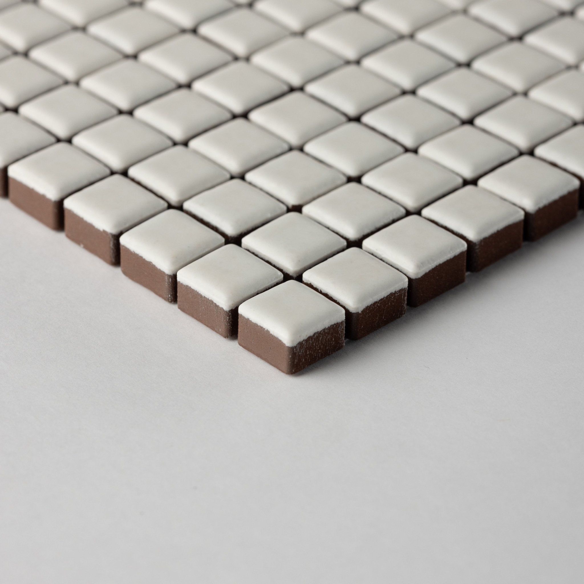 Chroma Pixel | Limewash White 1/2x1/2" Square Matte Mosaic Tile - Cemento Collection