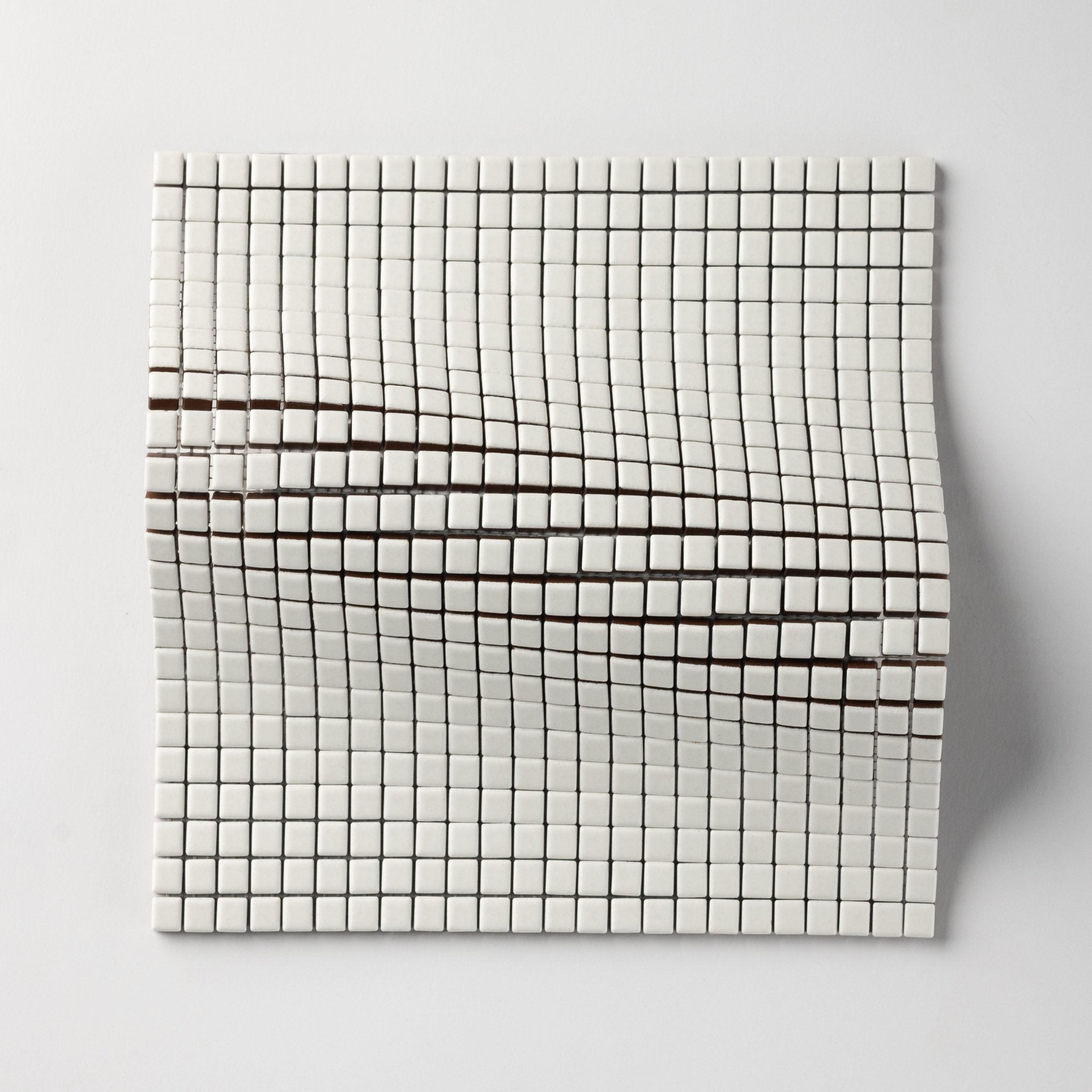 Chroma Pixel | Limewash White 1/2x1/2" Square Matte Mosaic Tile - Cemento Collection