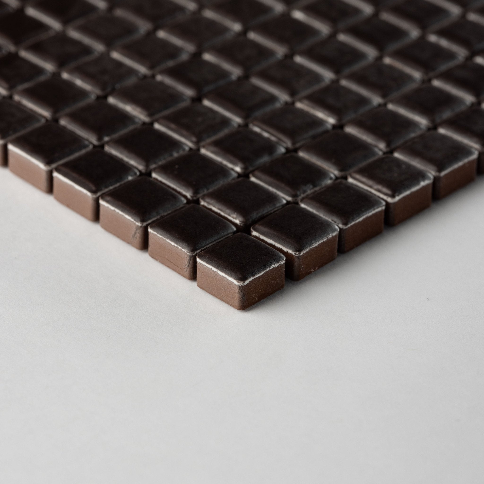 Chroma Pixel | Mocha Brown 1/2x1/2" Square Matte Mosaic Tile - Cemento Collection