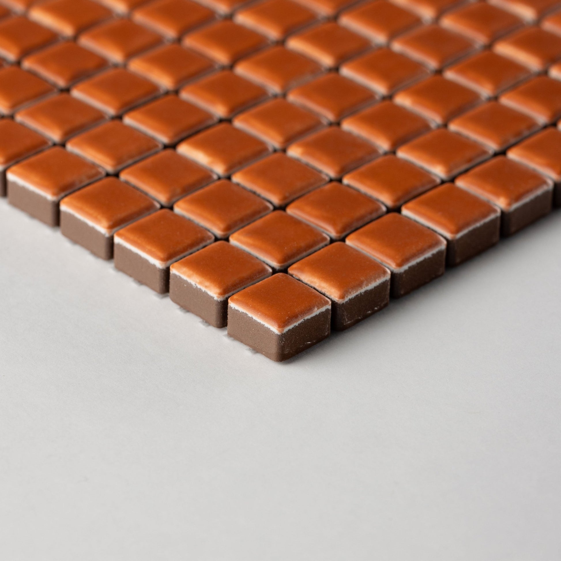 Chroma Pixel | Orange Carrot 1/2x1/2" Square Matte Mosaic Tile - Cemento Collection