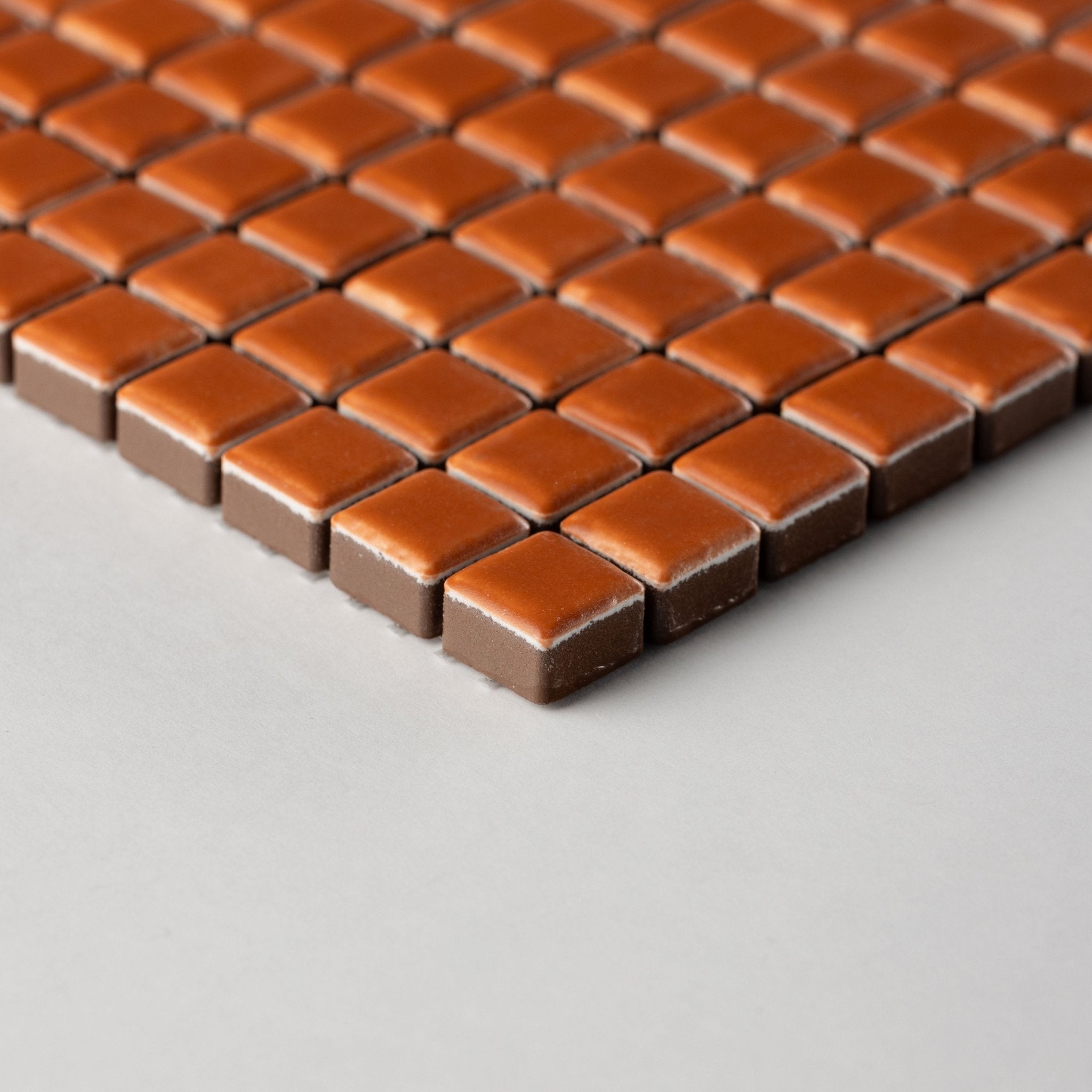 Chroma Pixel | Orange Carrot 1/2x1/2" Square Matte Mosaic Tile - Cemento Collection