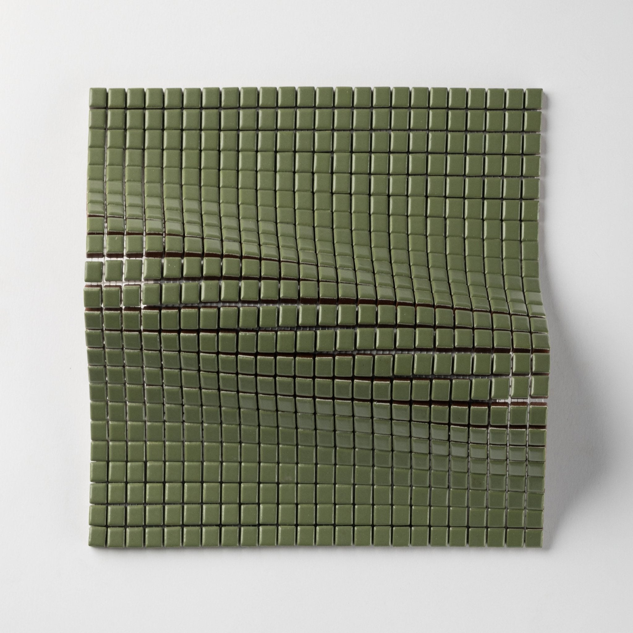 Chroma Pixel | Parsley Green 1/2x1/2" Square Matte Mosaic Tile - Cemento Collection