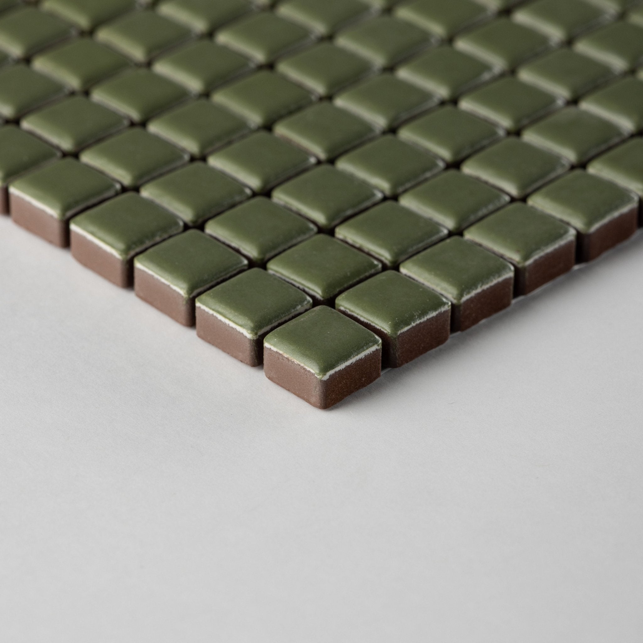 Chroma Pixel | Parsley Green 1/2x1/2" Square Matte Mosaic Tile - Cemento Collection