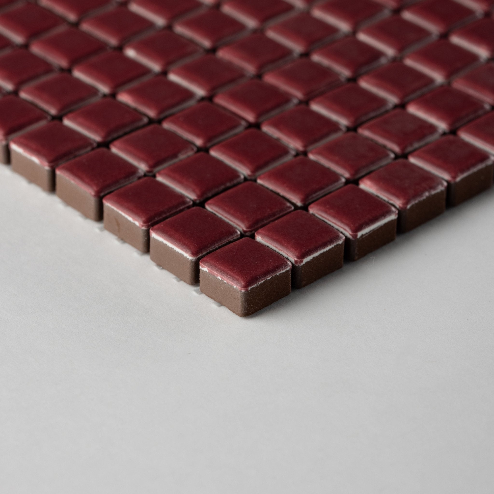 Chroma Pixel | Pomegranate Red 1/2x1/2" Square Matte Mosaic Tile - Cemento Collection