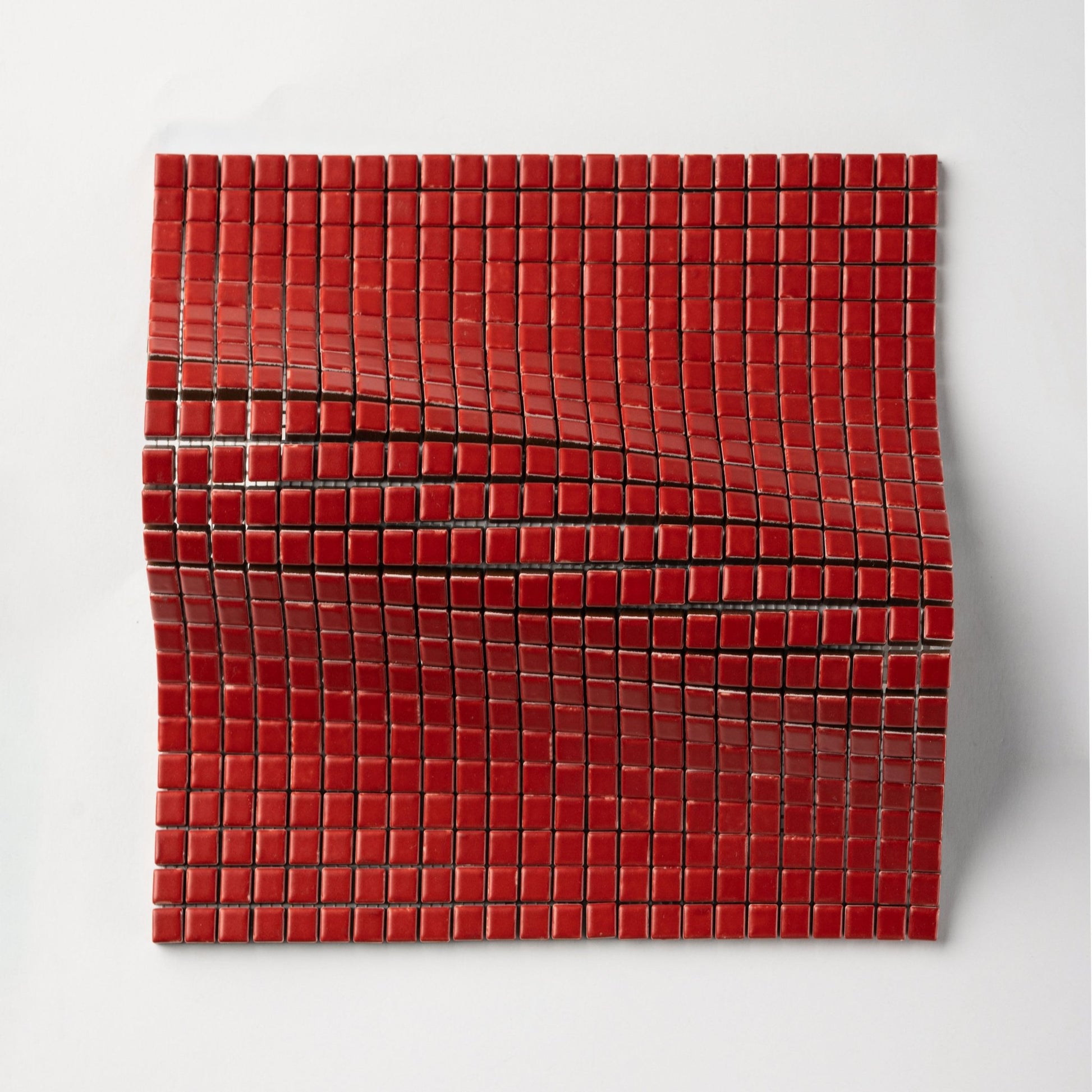 Chroma Pixel | Red Tomato 1/2x1/2" Square Matte Mosaic Tile - Cemento Collection