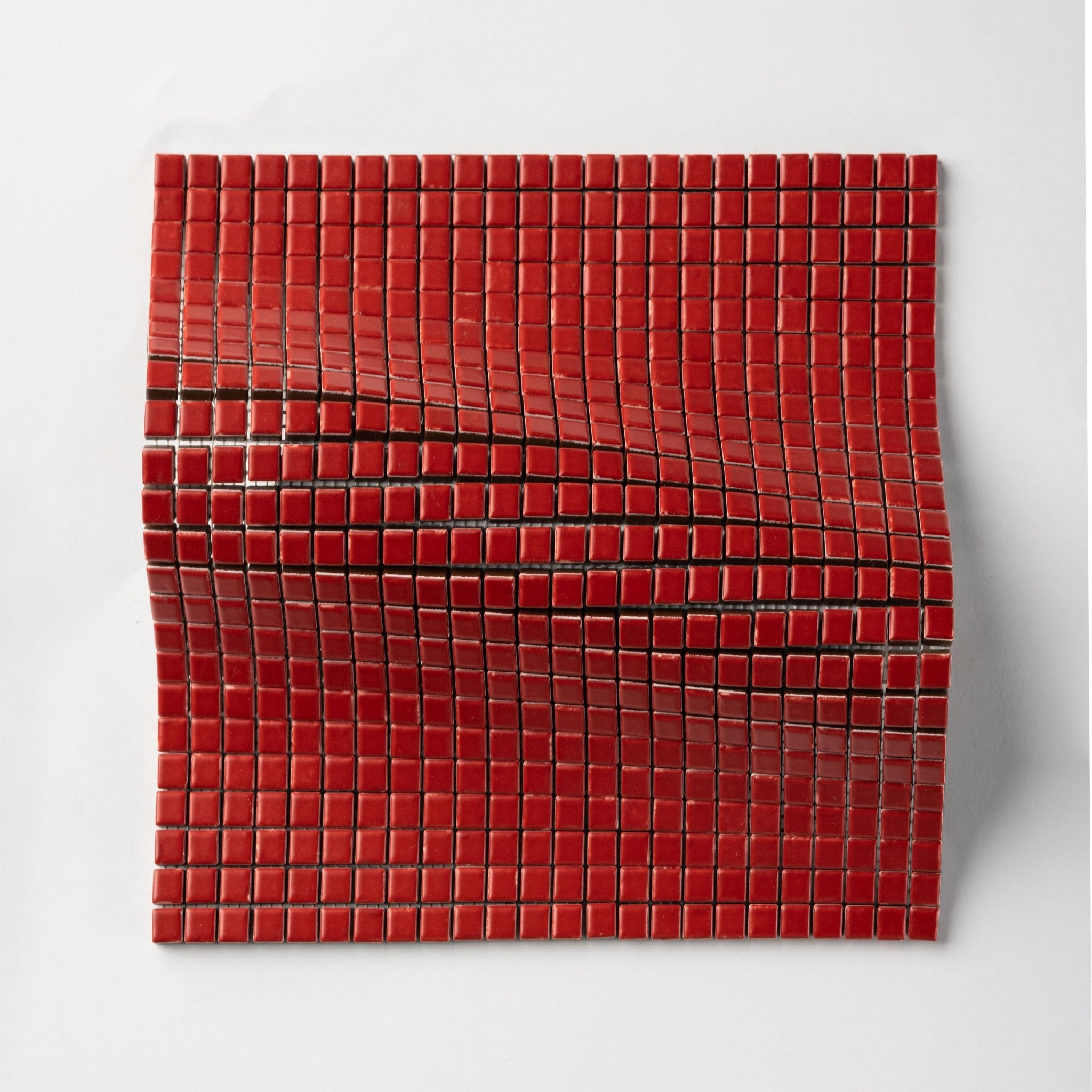Chroma Pixel | Red Tomato 1/2x1/2" Square Matte Mosaic Tile - Cemento Collection