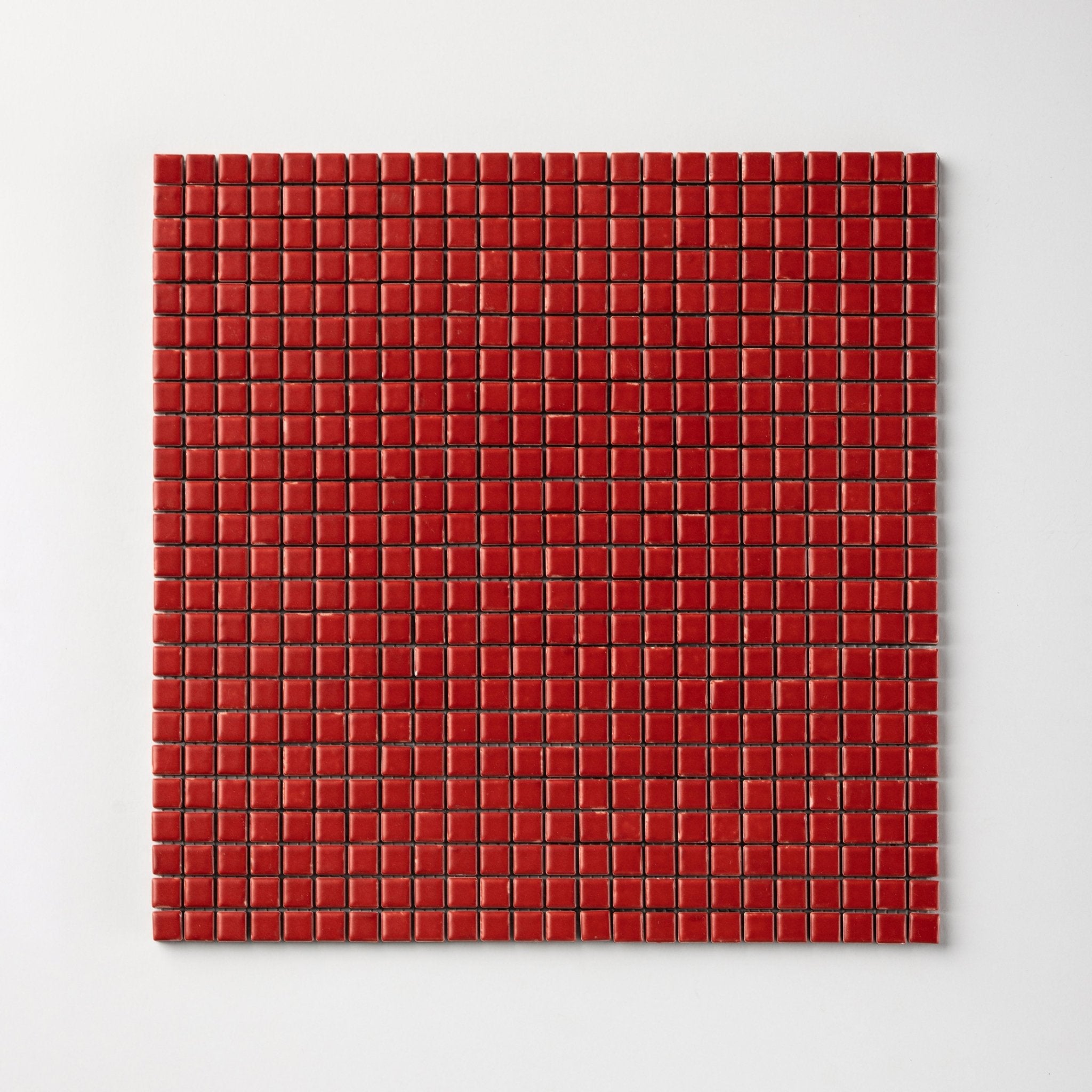 Chroma Pixel | Red Tomato 1/2x1/2" Square Matte Mosaic Tile - Cemento Collection