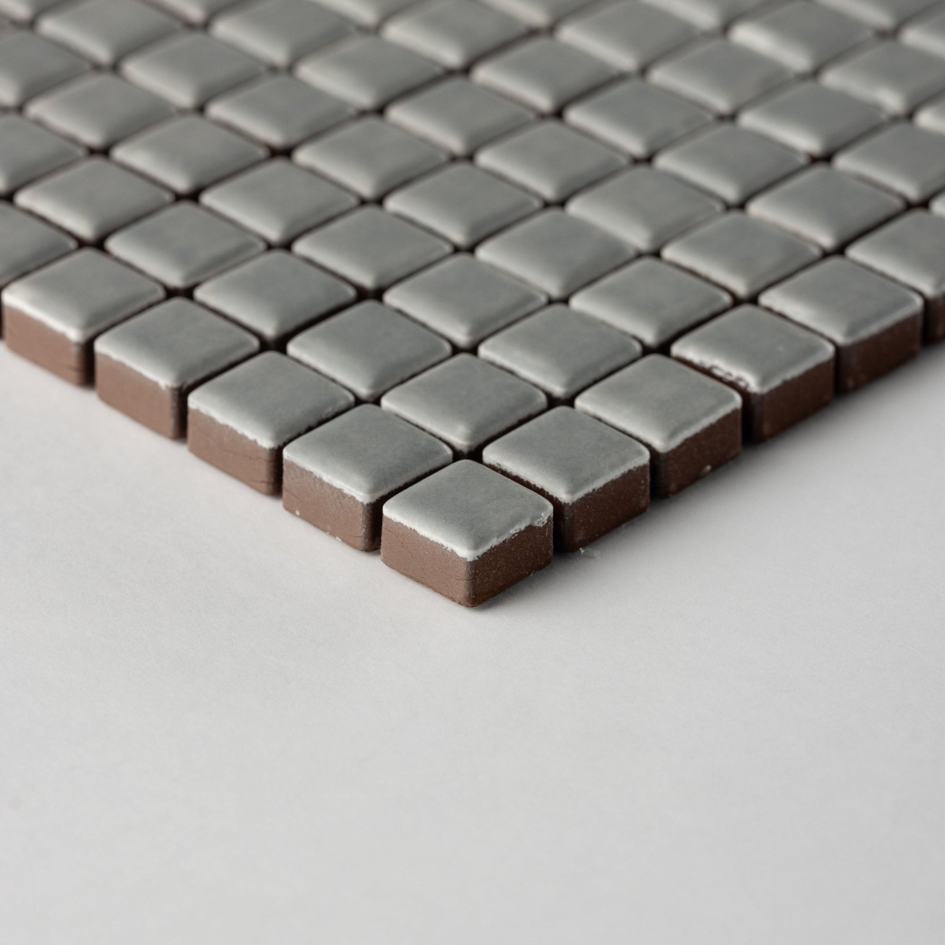 Chroma Pixel | Silver Lining 1/2x1/2" Square Matte Mosaic Tile - Cemento Collection