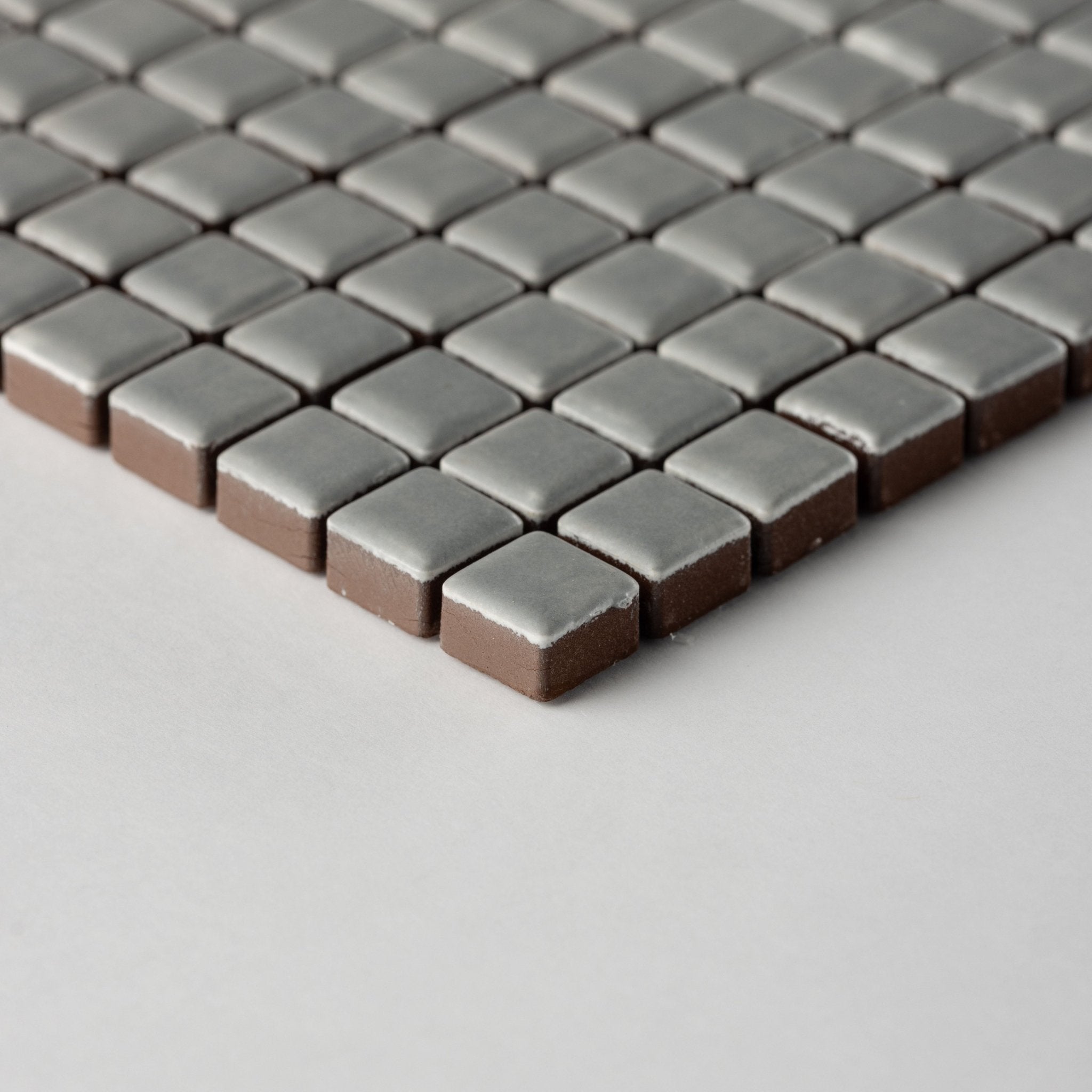Chroma Pixel | Silver Lining 1/2x1/2" Square Matte Mosaic Tile - Cemento Collection