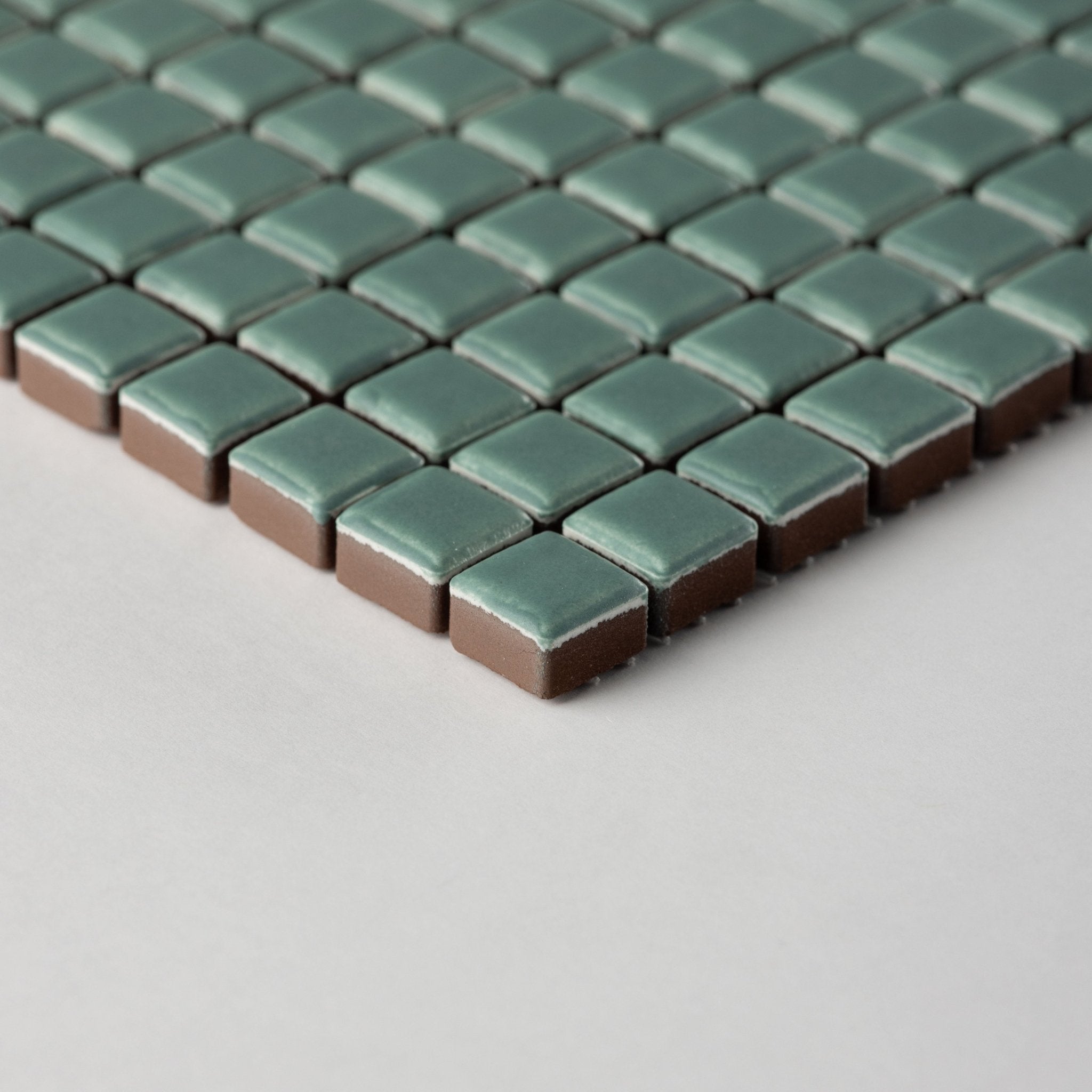 Chroma Pixel | Spearmint Blue 1/2x1/2" Square Matte Mosaic Tile - Cemento Collection