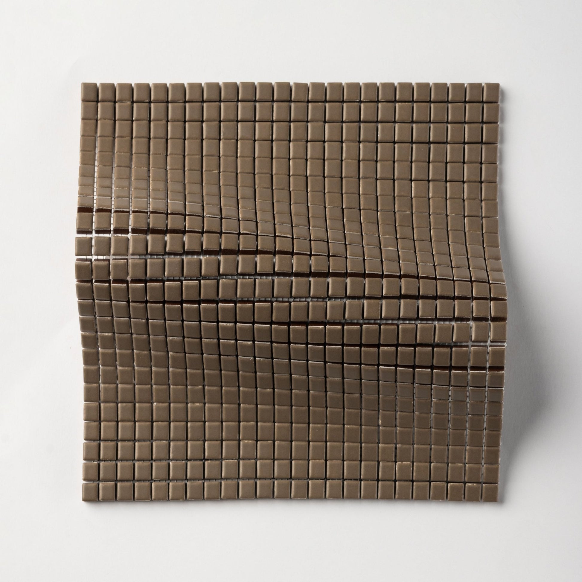 Chroma Pixel | Woodland Taupe 1/2x1/2" Square Matte Mosaic Tile - Cemento Collection
