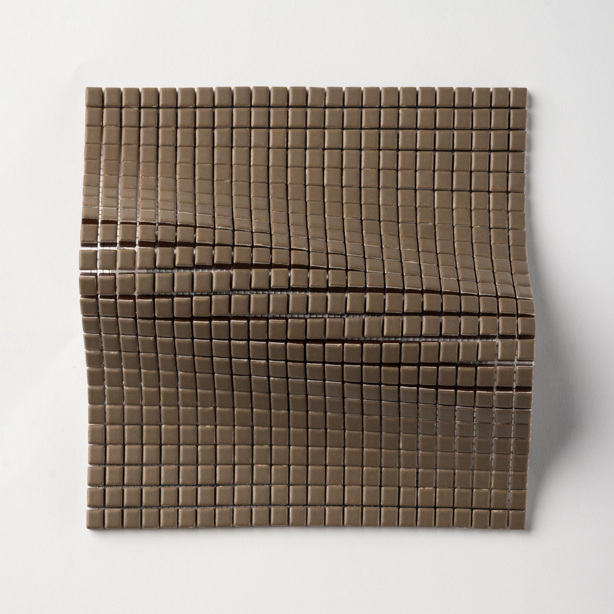 Chroma Pixel | Woodland Taupe 1/2x1/2" Square Matte Mosaic Tile - Cemento Collection