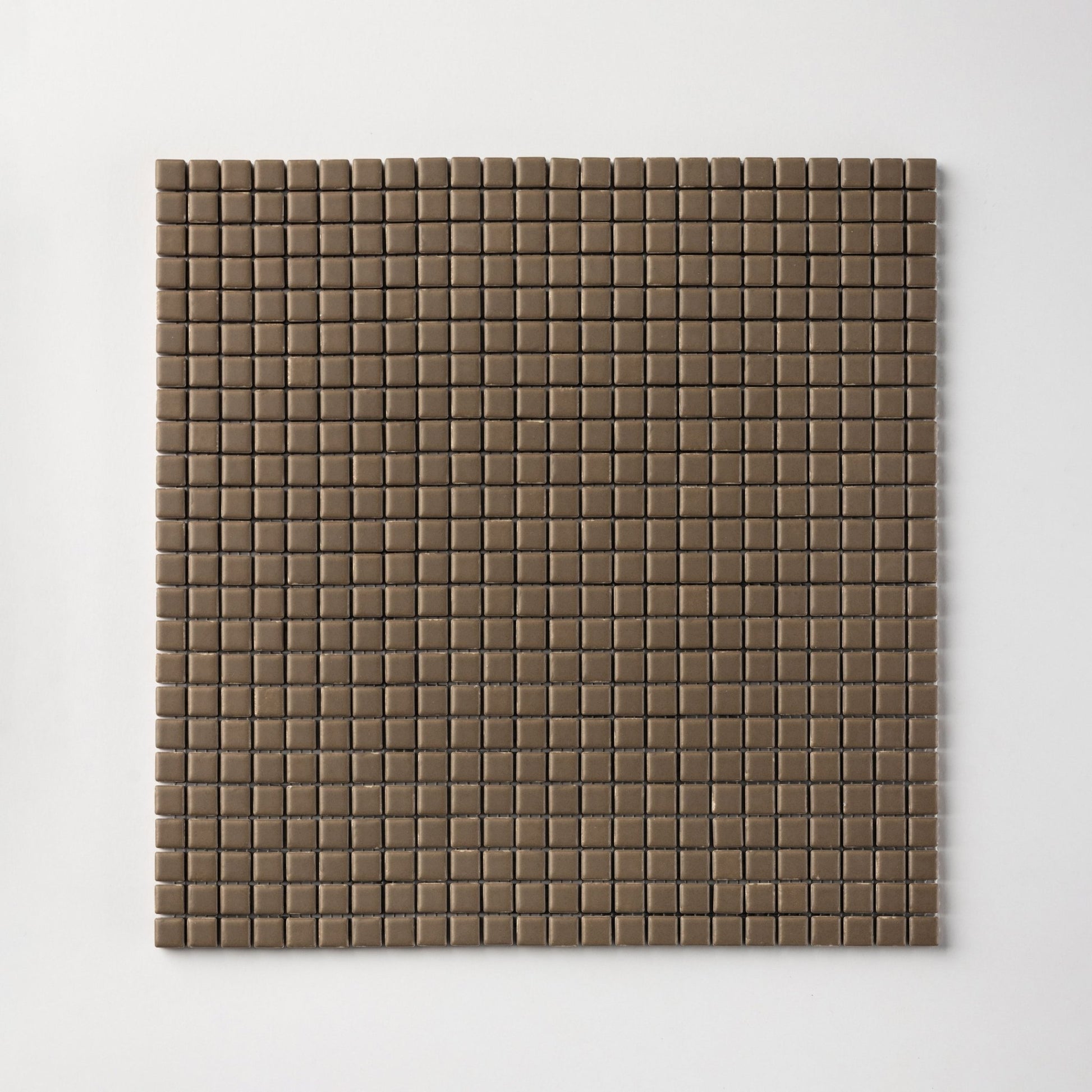 Chroma Pixel | Woodland Taupe 1/2x1/2" Square Matte Mosaic Tile - Cemento Collection