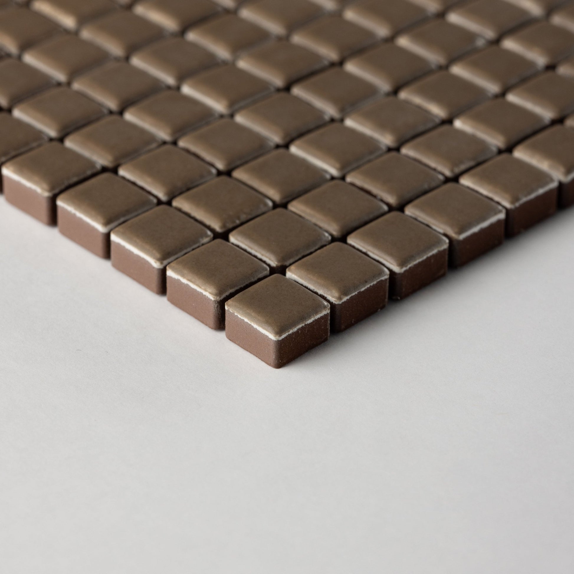 Chroma Pixel | Woodland Taupe 1/2x1/2" Square Matte Mosaic Tile - Cemento Collection