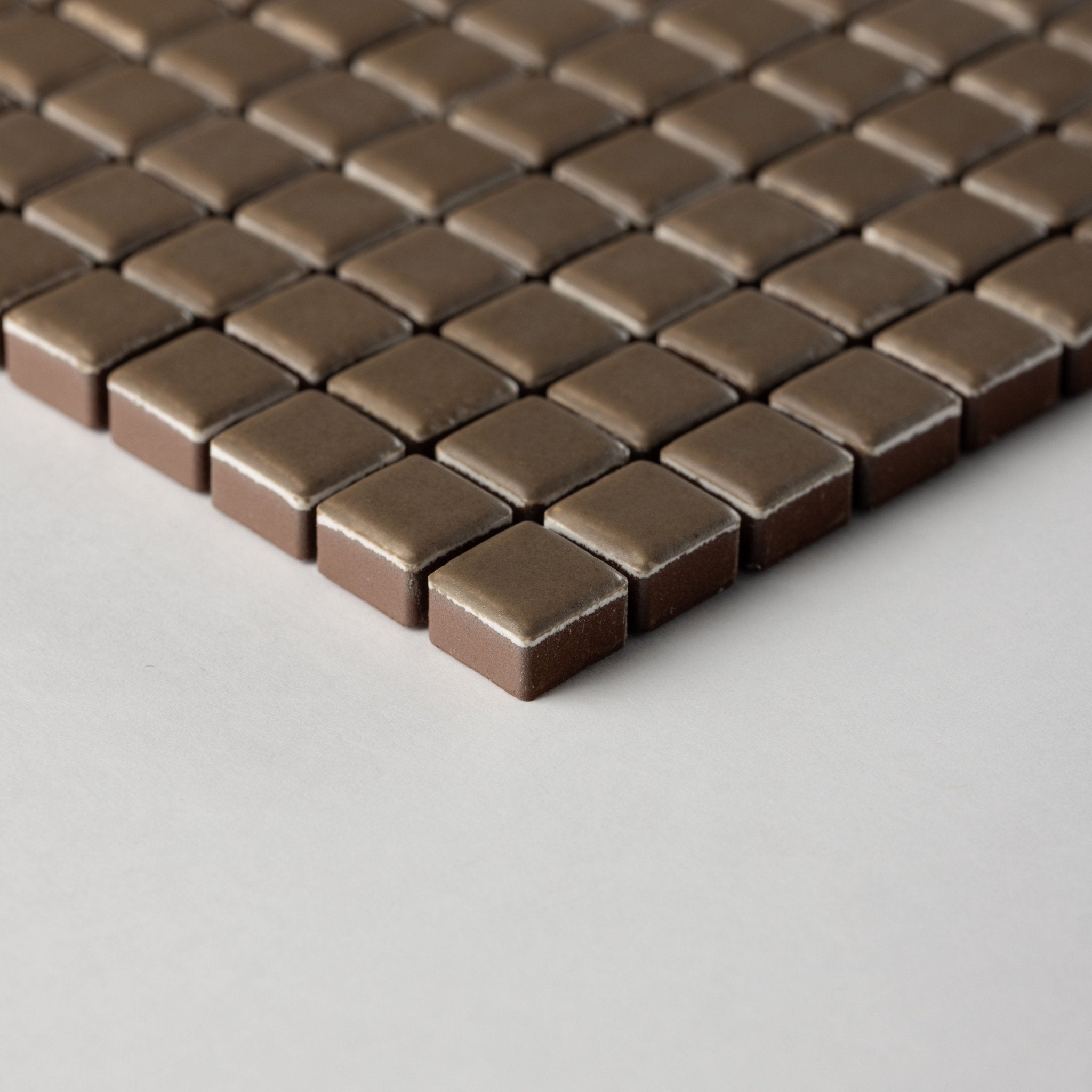 Chroma Pixel | Woodland Taupe 1/2x1/2" Square Matte Mosaic Tile - Cemento Collection