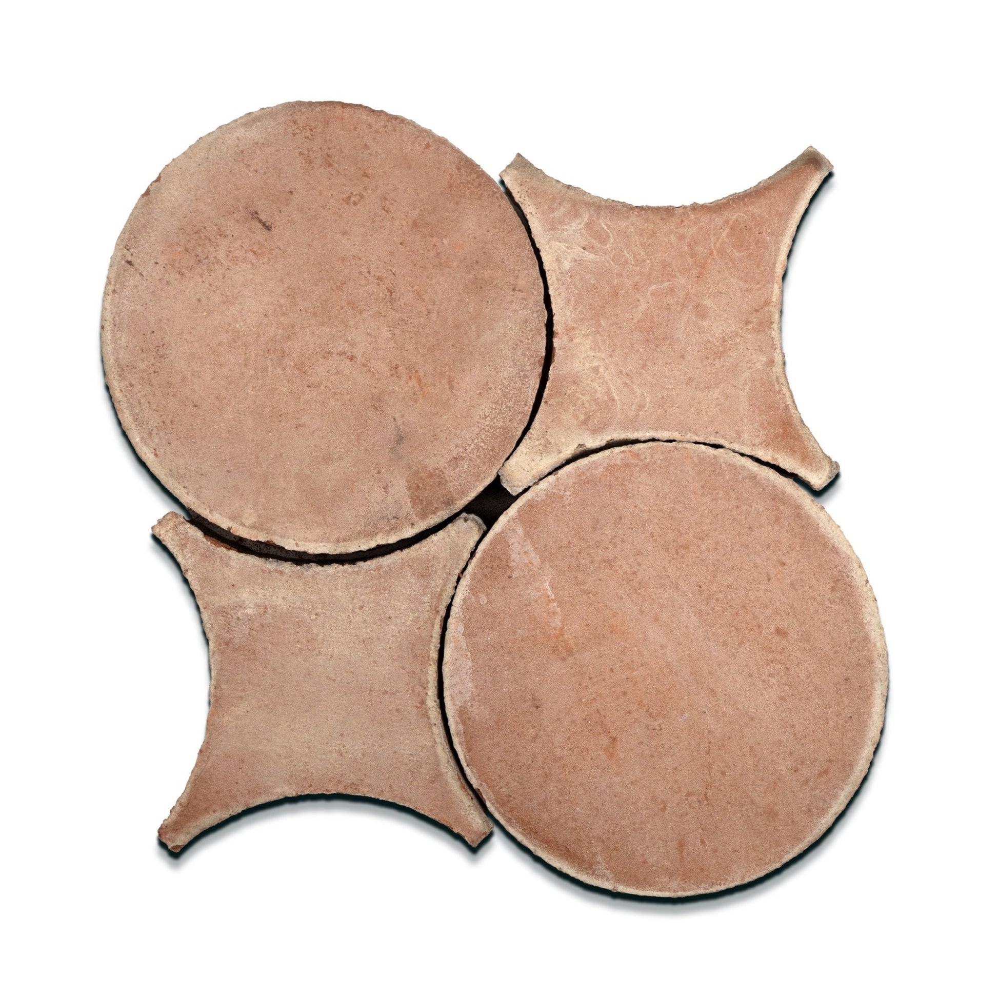 Circle and Star Salmon Terracotta Tile - Cemento Collection
