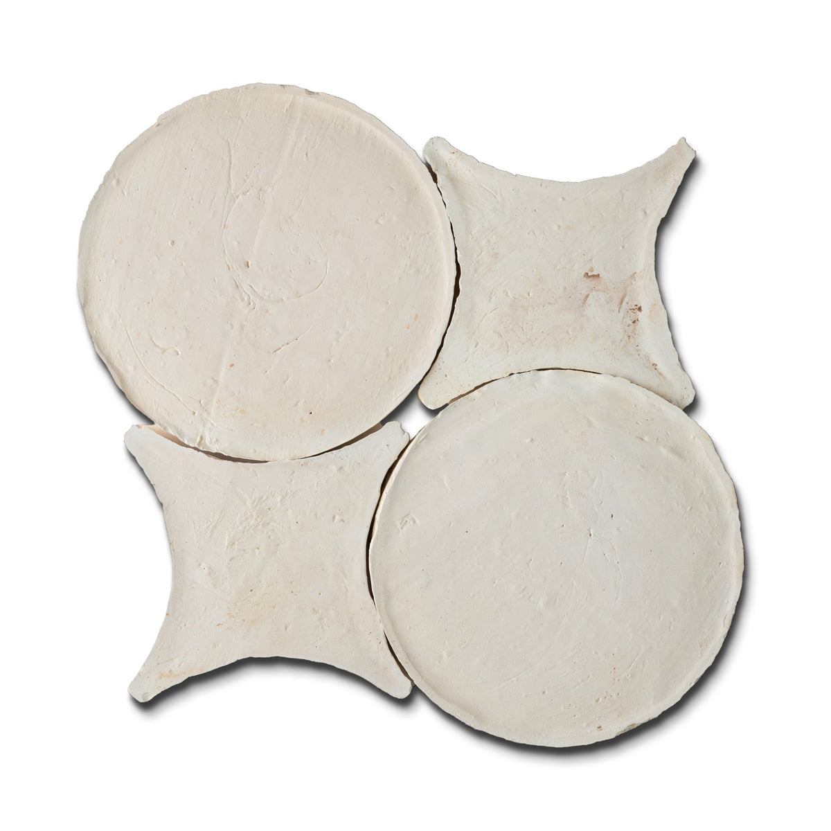 Circle and Star White Terracotta Tile - Cemento Collection