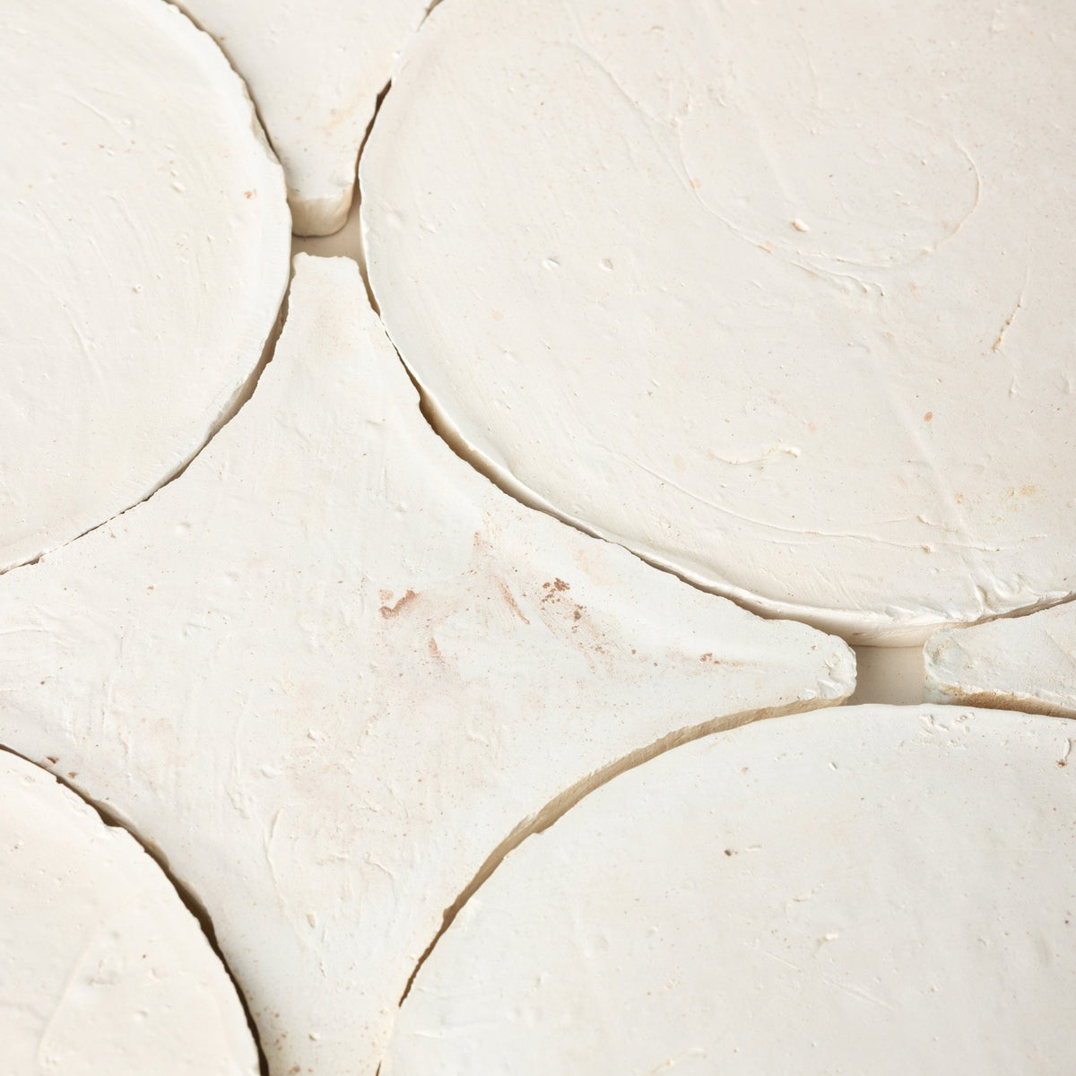 Circle and Star White Terracotta Tile - Cemento Collection