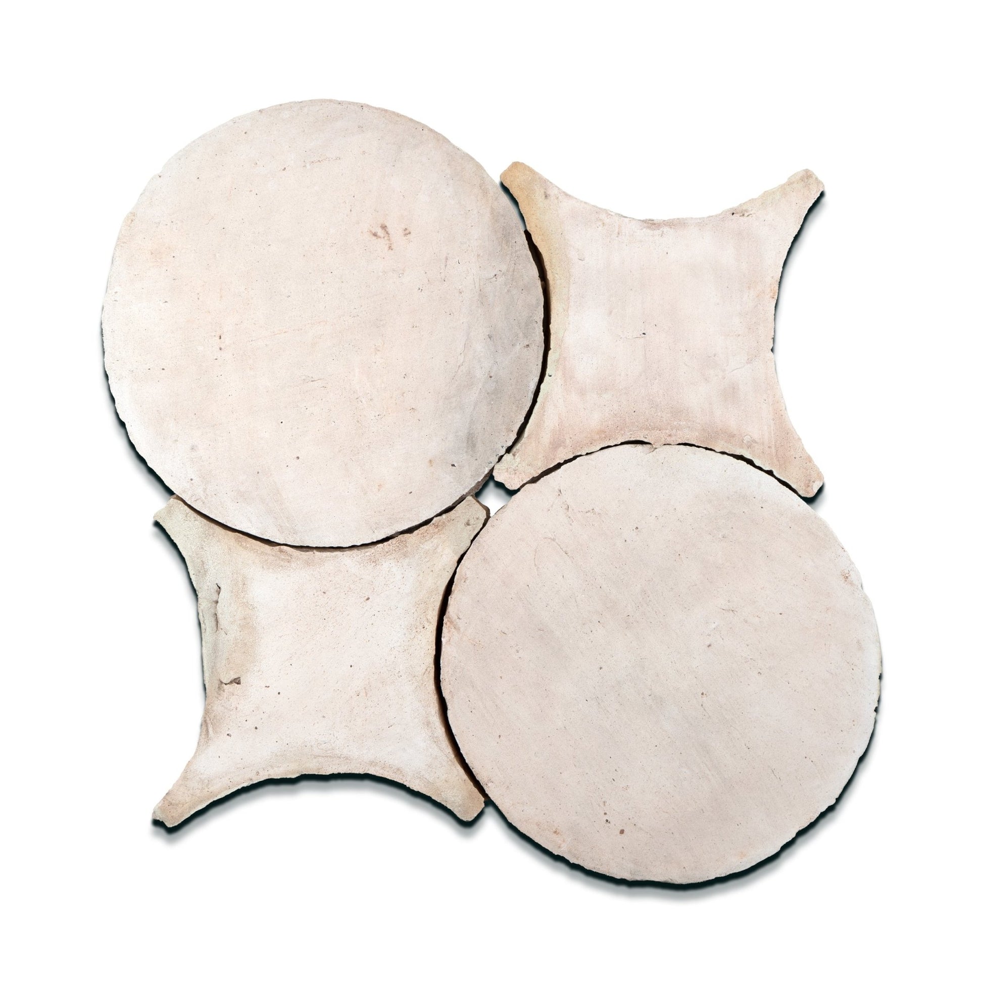 Circle and Star White Terracotta Tile - Cemento Collection