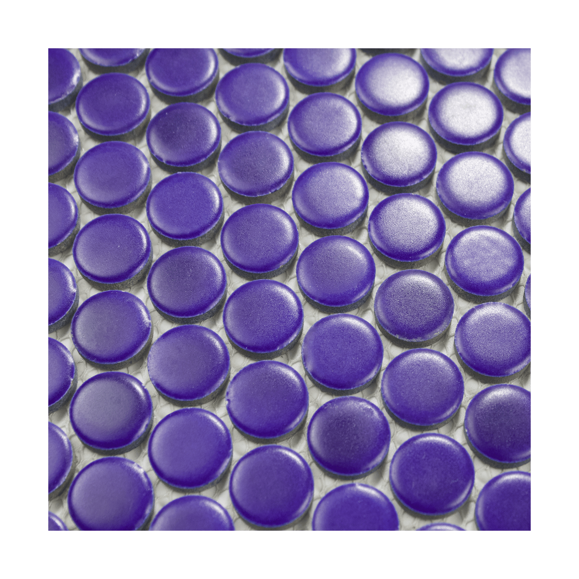 Cobalt Blue Matte Penny Round Mosaic Tile - Lot of 79.2 Sq ft - Cemento Collection