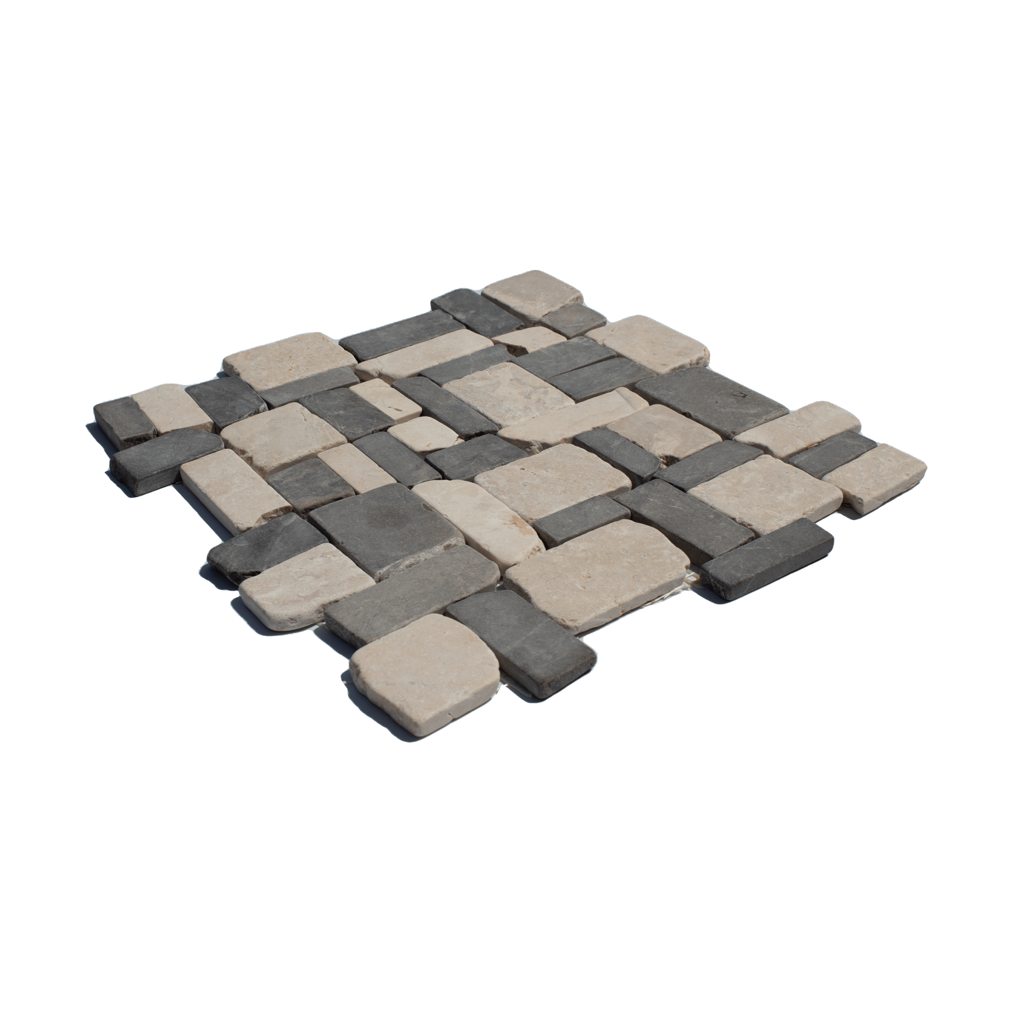 Cotton White & Smoke Grey Marble Mosaic - Cemento Collection