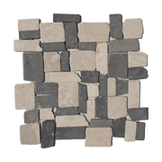 Cotton White & Smoke Grey Marble Mosaic - Cemento Collection