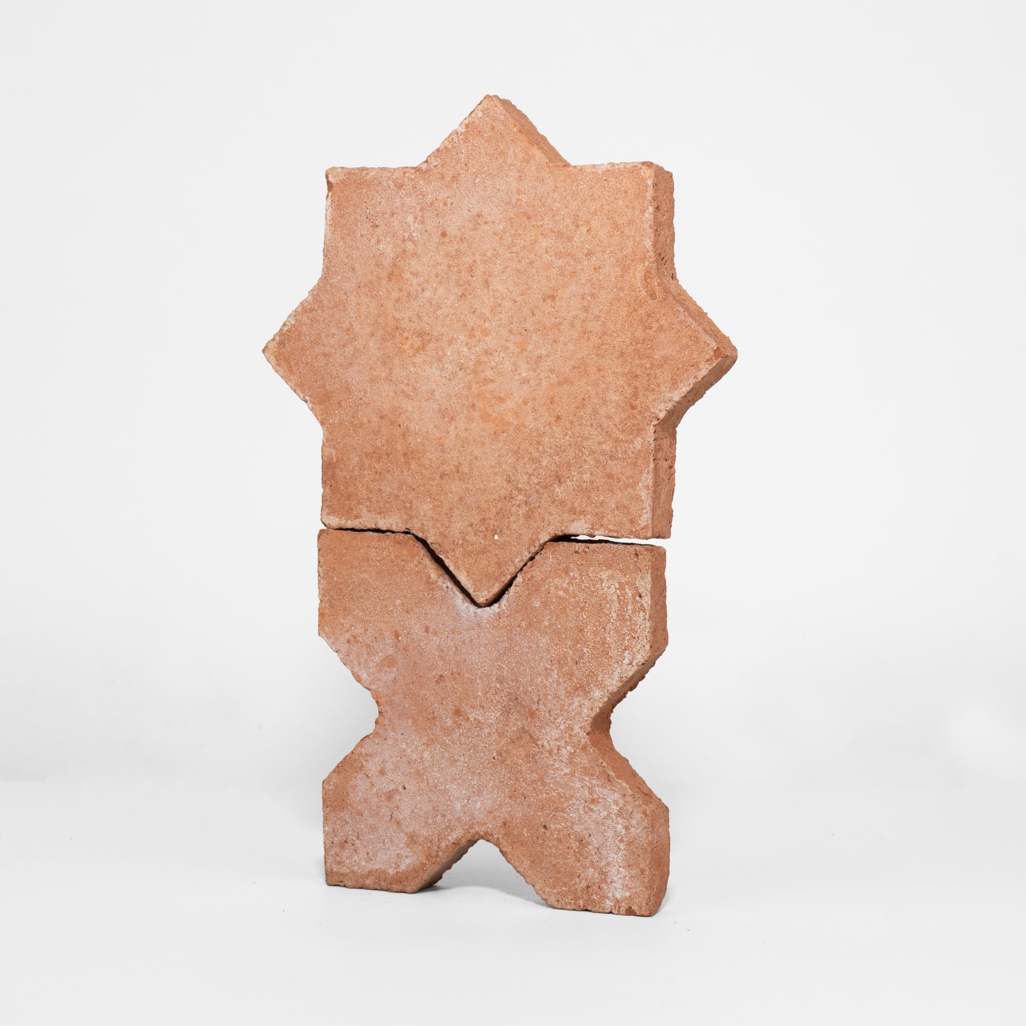 Cross and Star Red Terracotta Tile - Cemento Collection