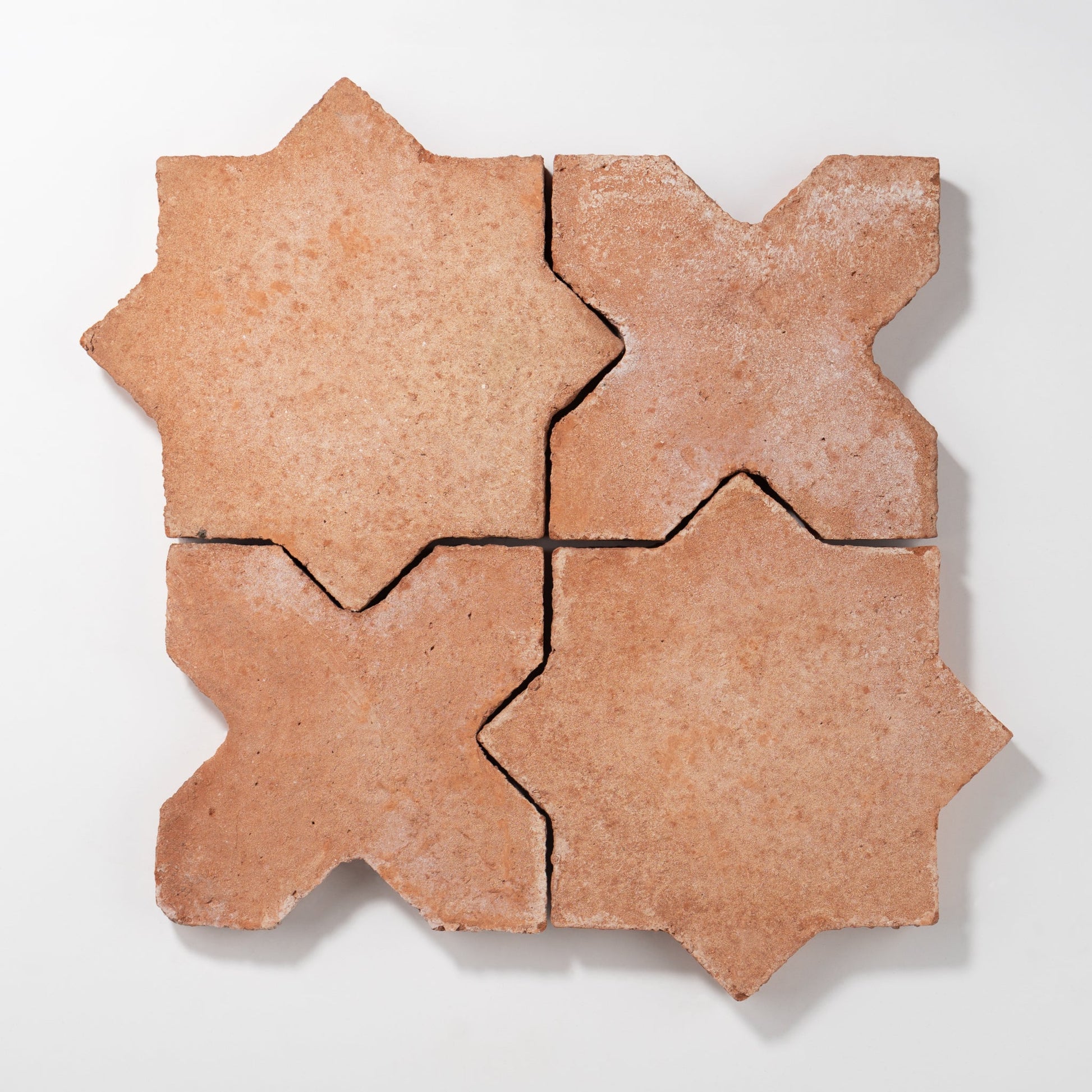 Cross and Star Red Terracotta Tile - Cemento Collection