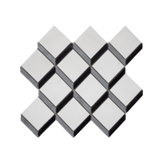 Cubist Dolomite - Bardiglio - Nero Marble Polished Mosaic Tile - Cemento Collection