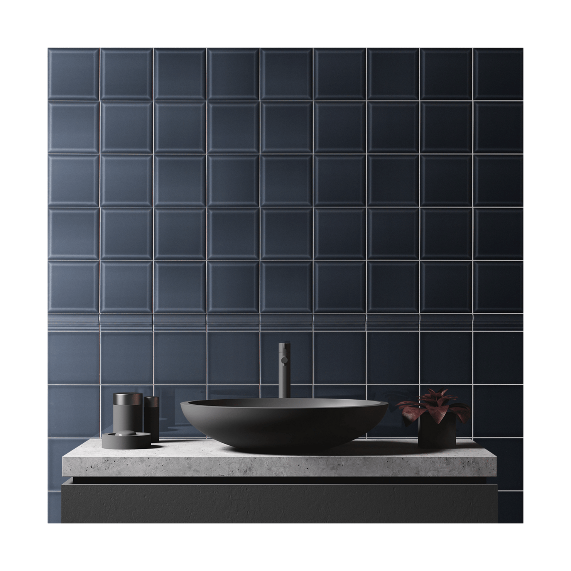 Dark Denim Blue 6x6 Tile - Cemento Collection