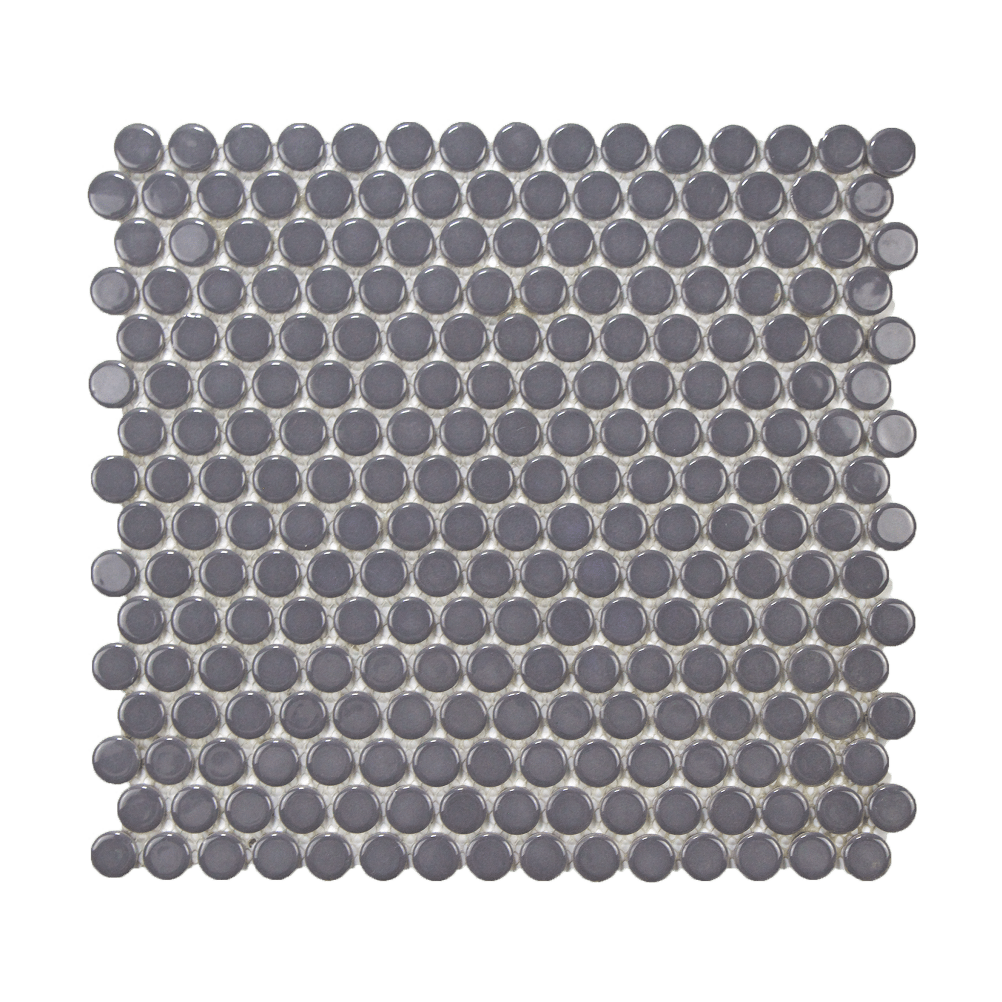 Dark Gray Glossy Penny Round Mosaic Tile - Lot of 79.2 Sq ft - Cemento Collection