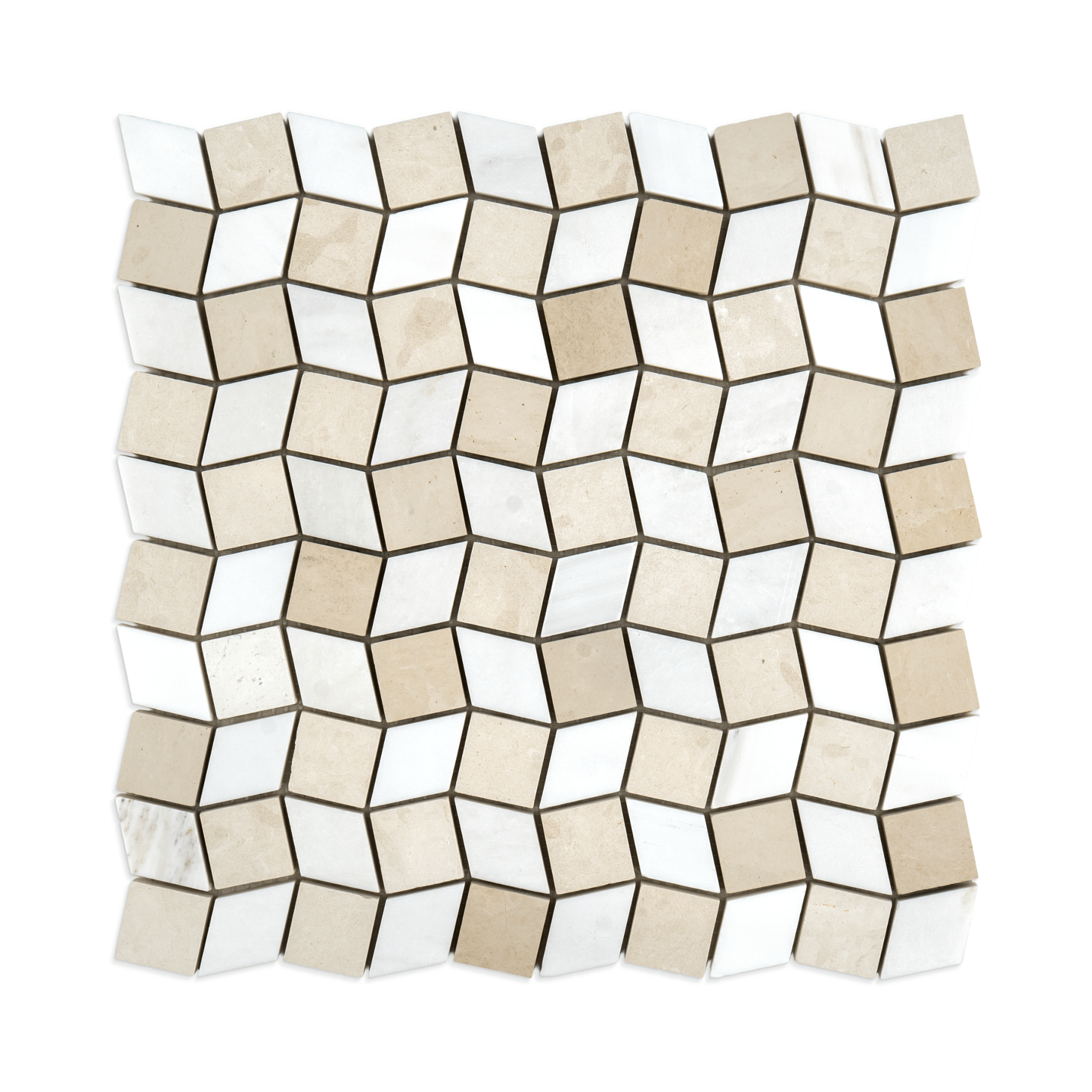 Dizzy Beige Limestone with Dolomite Marble Honed Mosaic Tile - Cemento Collection