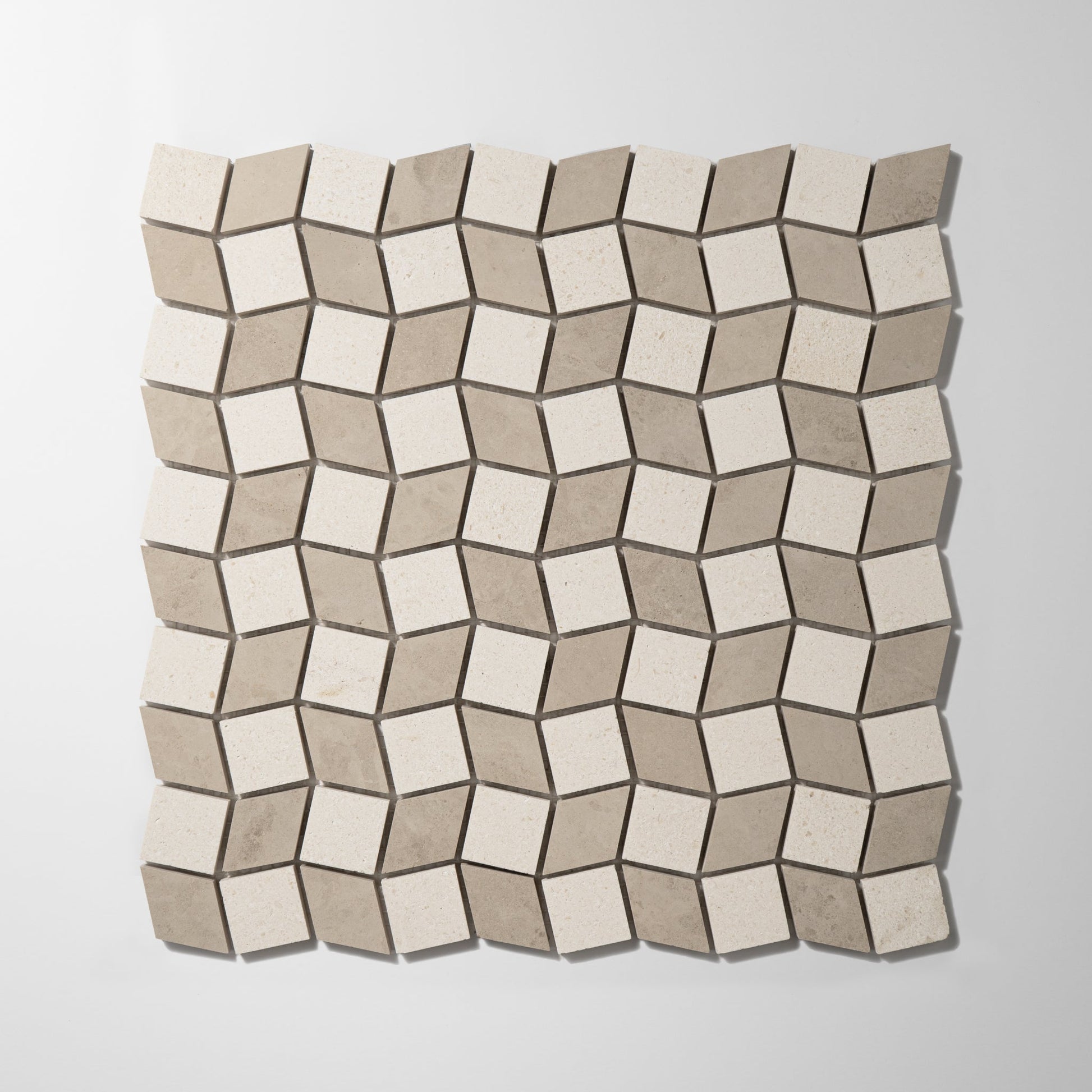 Dizzy Beige Limestone with Harley Beige Marble Honed Mosaic Tile
