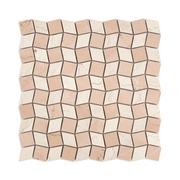 Dizzy Bianco Perlino with Rosso Perlino Marble Honed Mosaic Tile - Cemento Collection