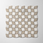 Dizzy Calacatta Gold with Lagos Azul Marble Honed Mosaic Tile