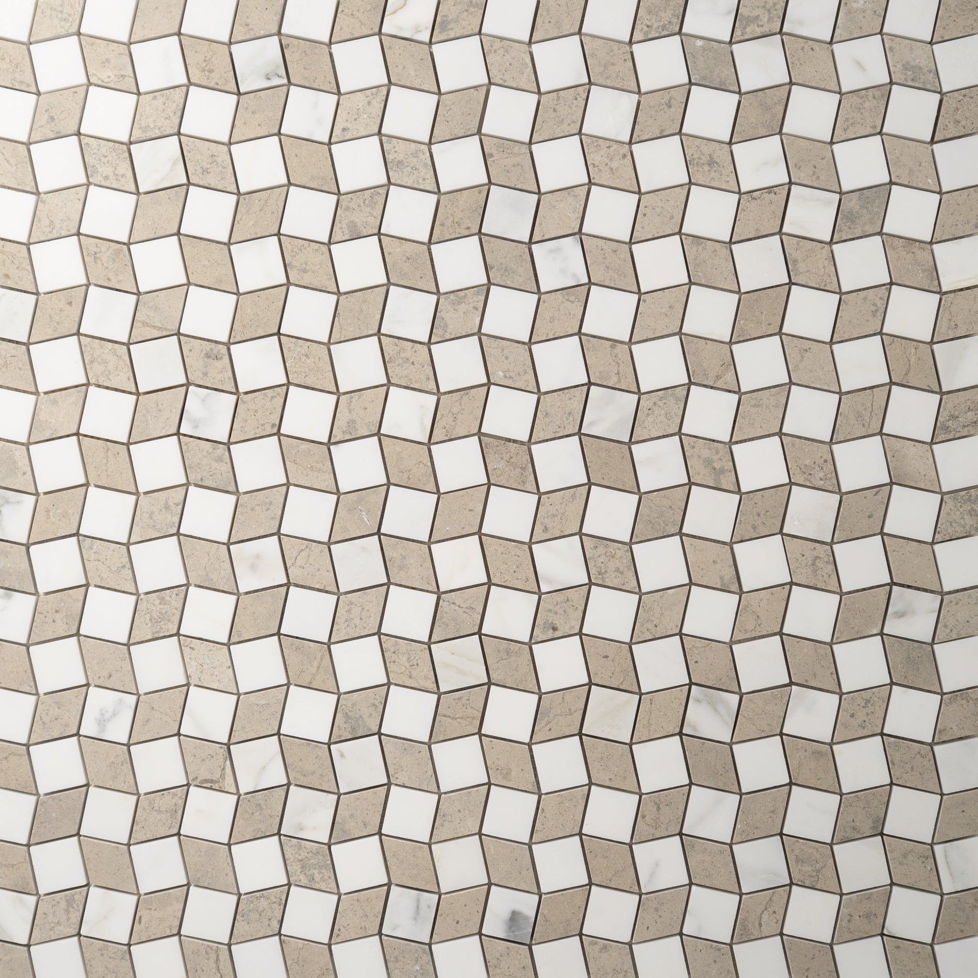 Calacatta Gold with Lagos Azul Marble  Mosaic Tile