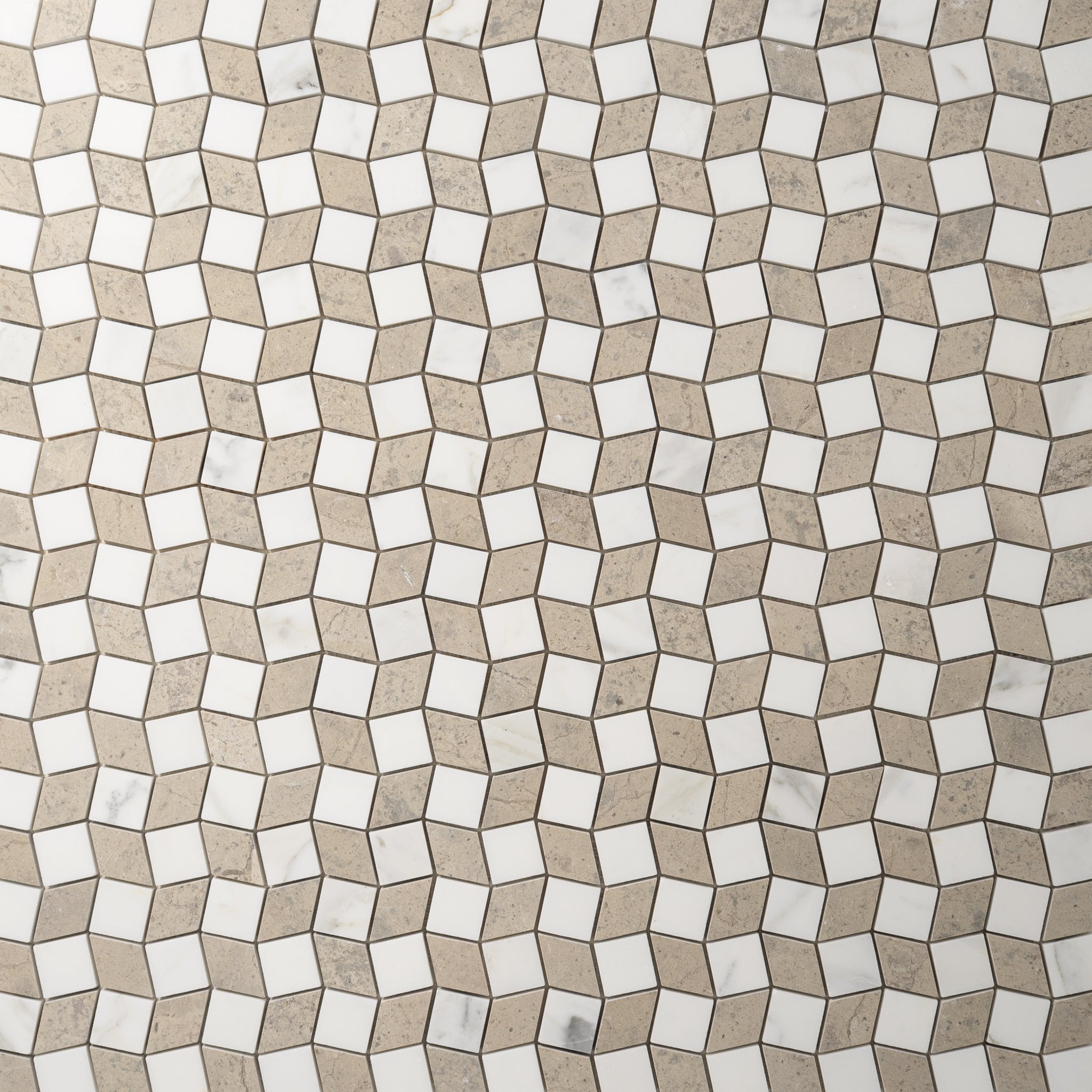 Calacatta Gold with Lagos Azul Marble  Mosaic Tile