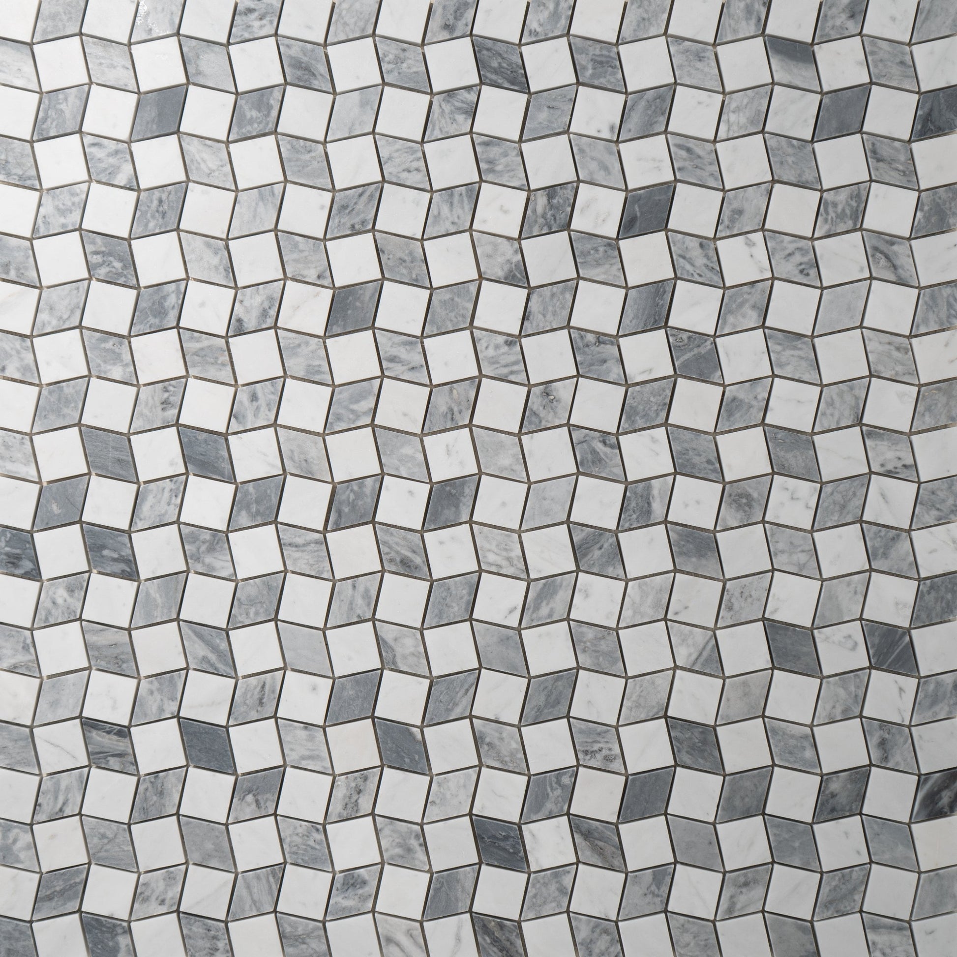 Carrara with Bardiglio Marble Mosaic Tile