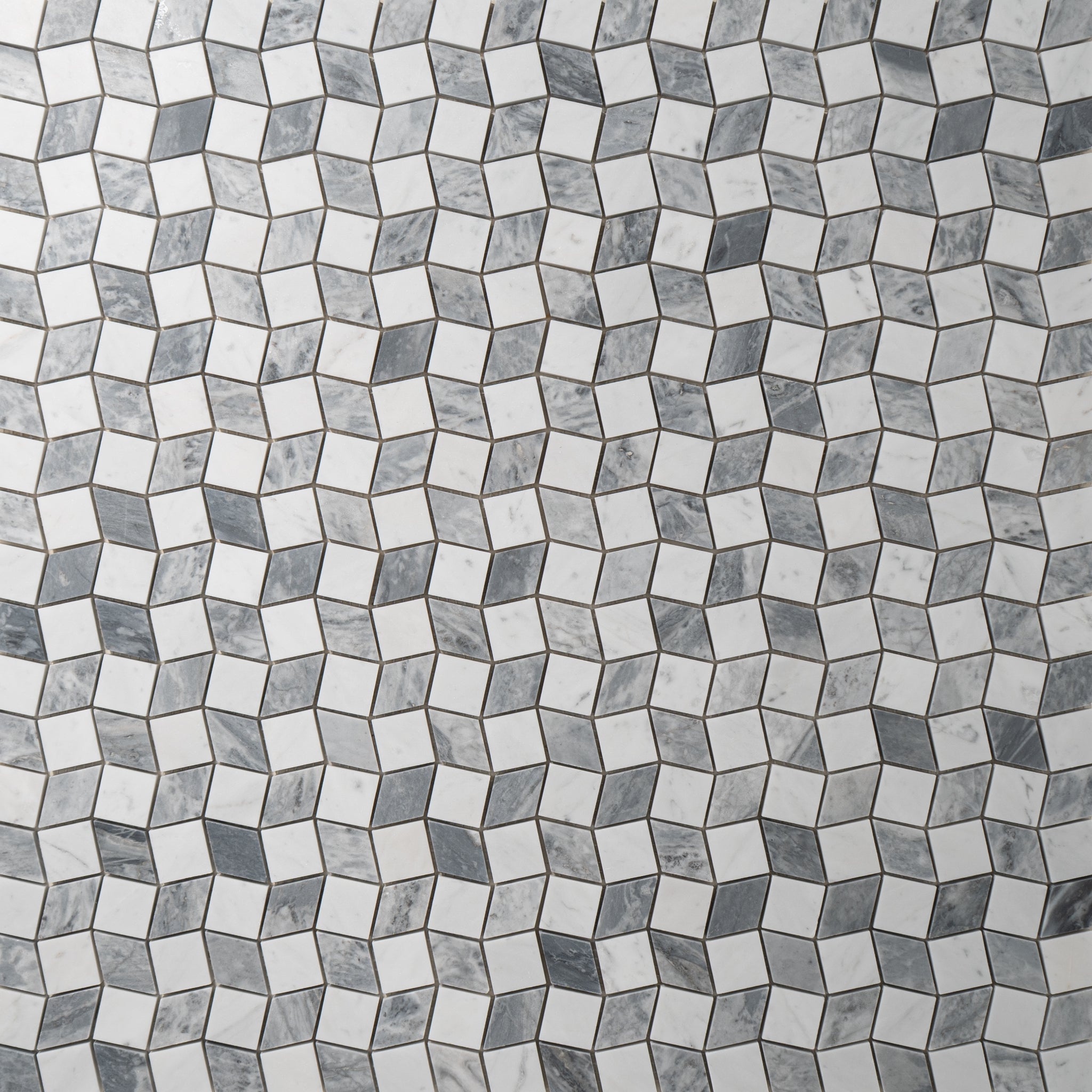Carrara with Bardiglio Marble Mosaic Tile
