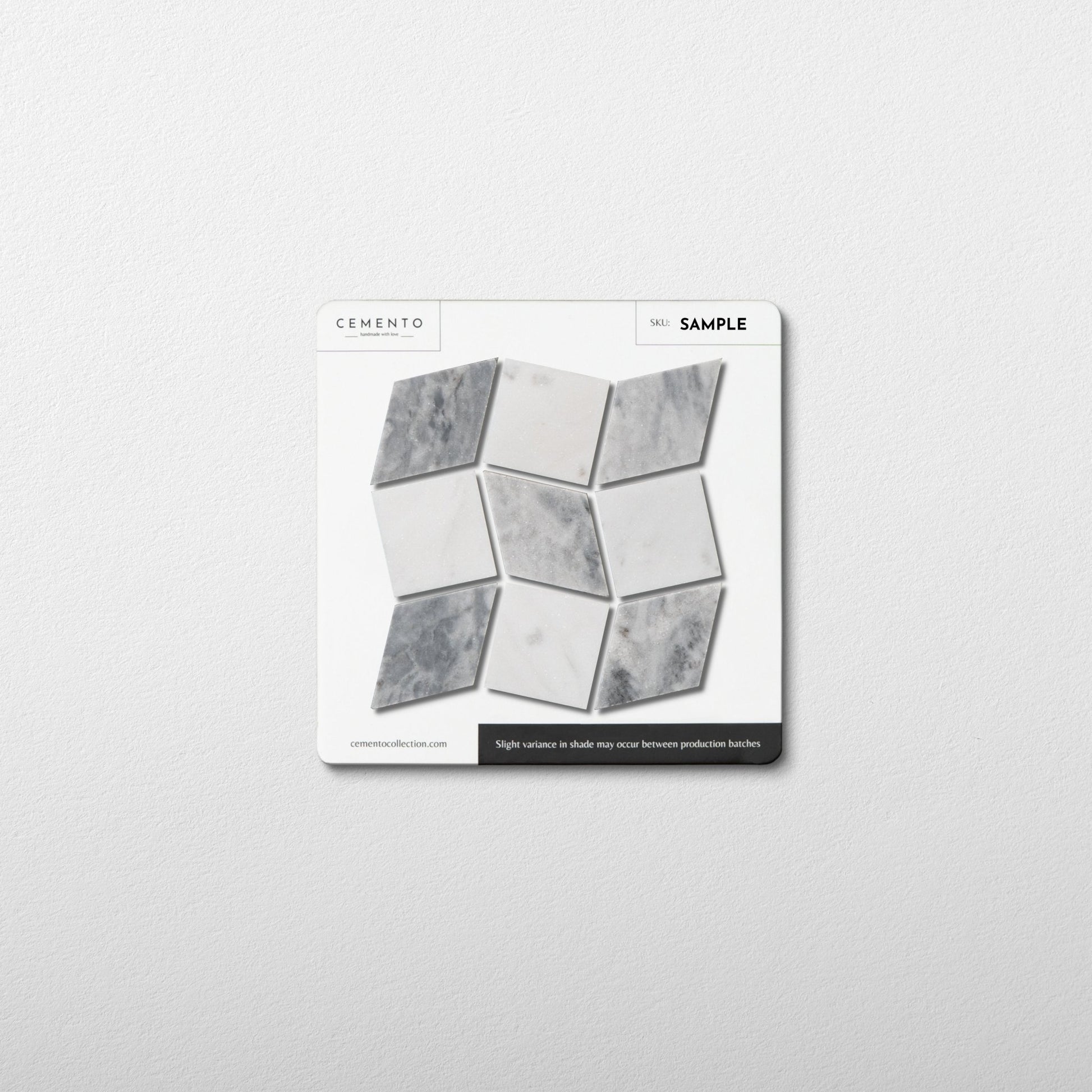 Dizzy Carrara with Bardiglio Marble Honed Mosaic Tile sample
