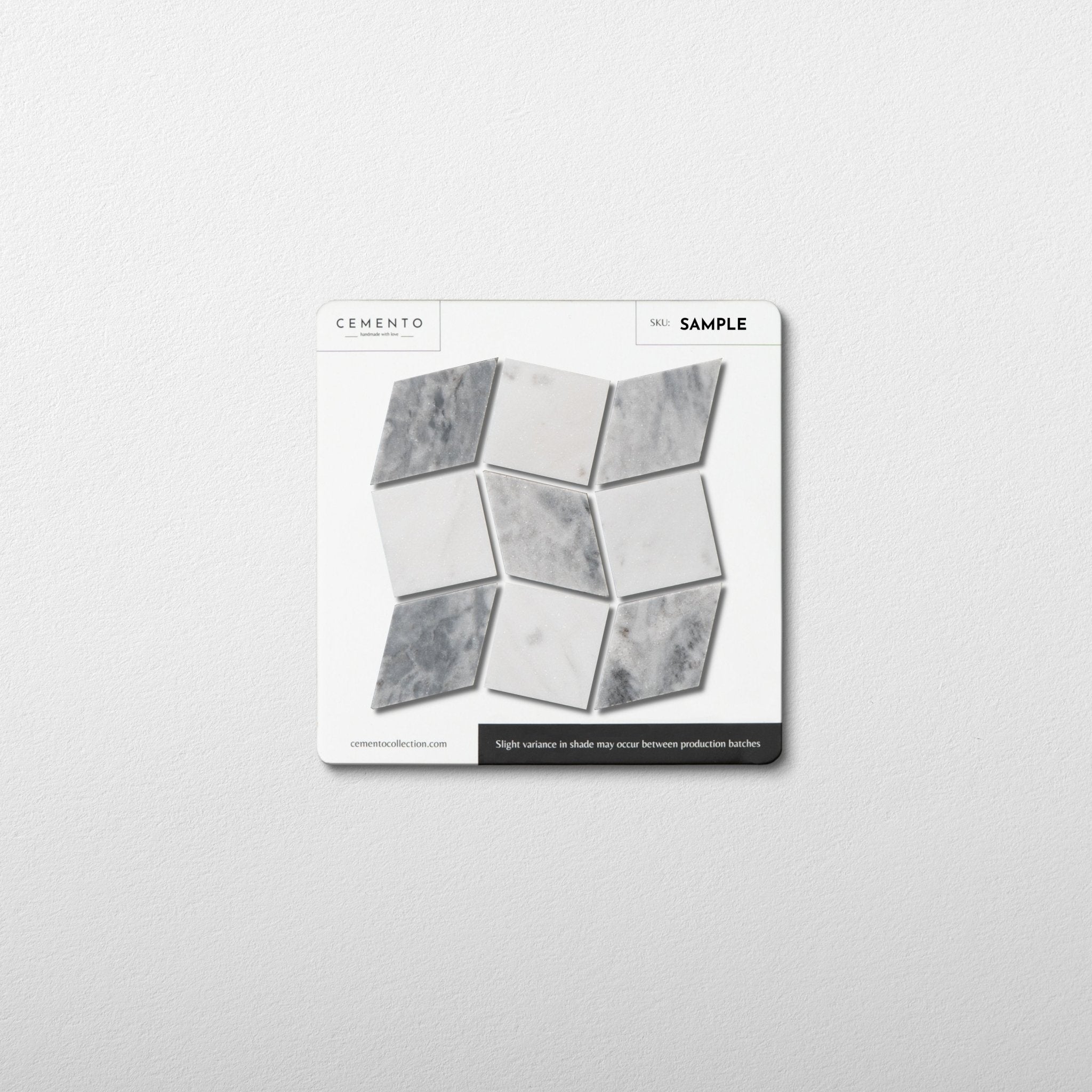 Dizzy Carrara with Bardiglio Marble Honed Mosaic Tile sample