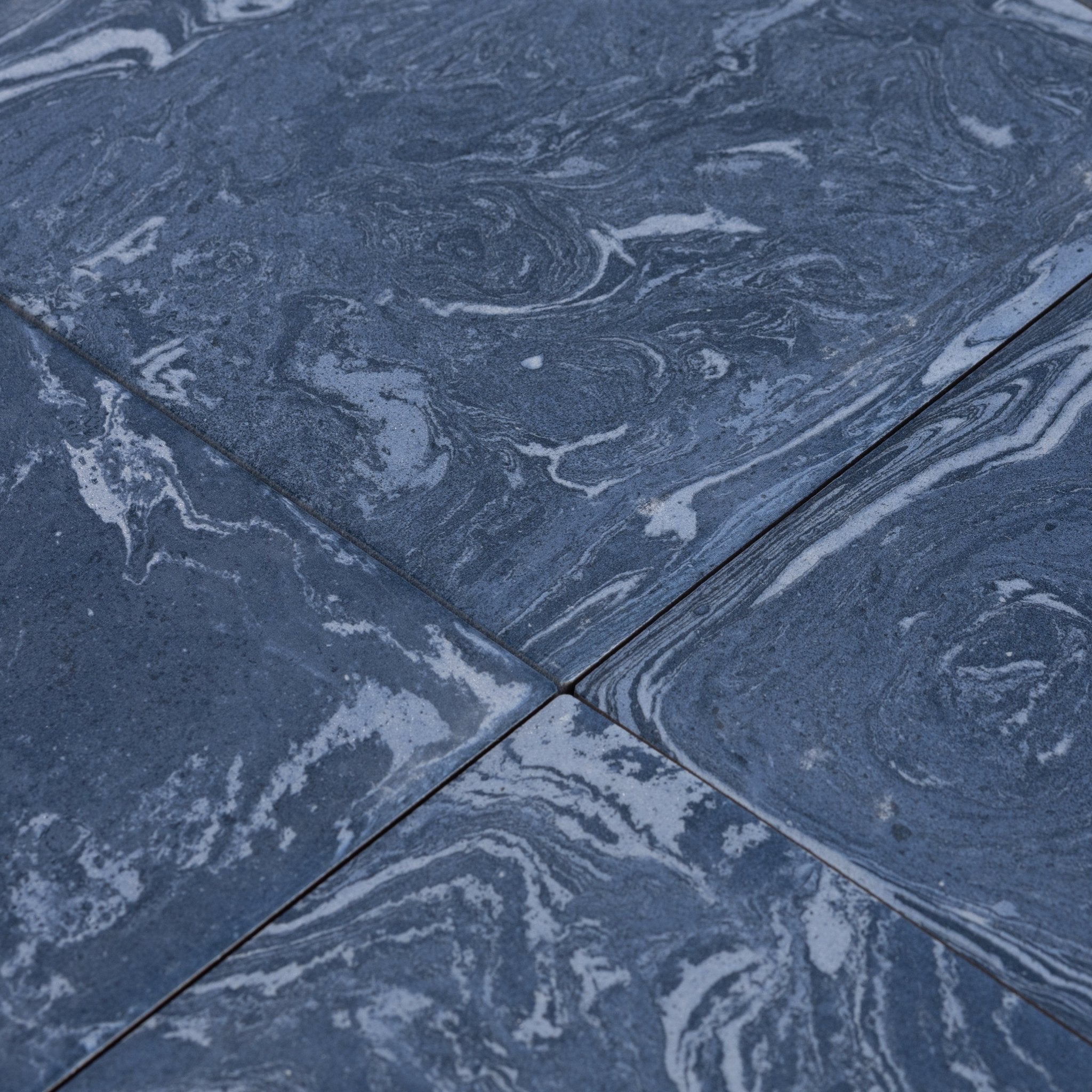 Ebru Blue Chalk 8x8 Full Body Porcelain Tile - Cemento Collection