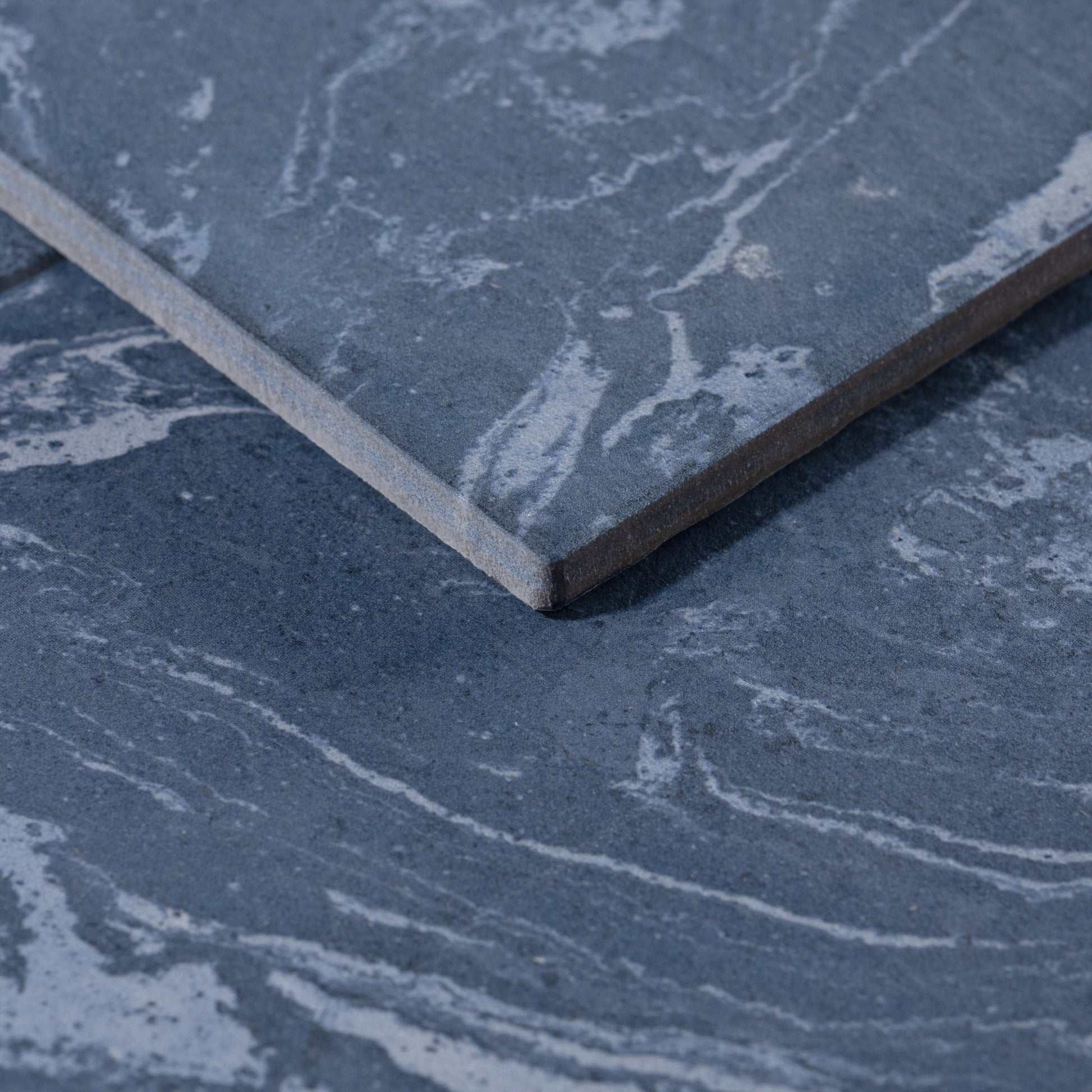 Ebru Blue Chalk 8x8 Full Body Porcelain Tile - Cemento Collection