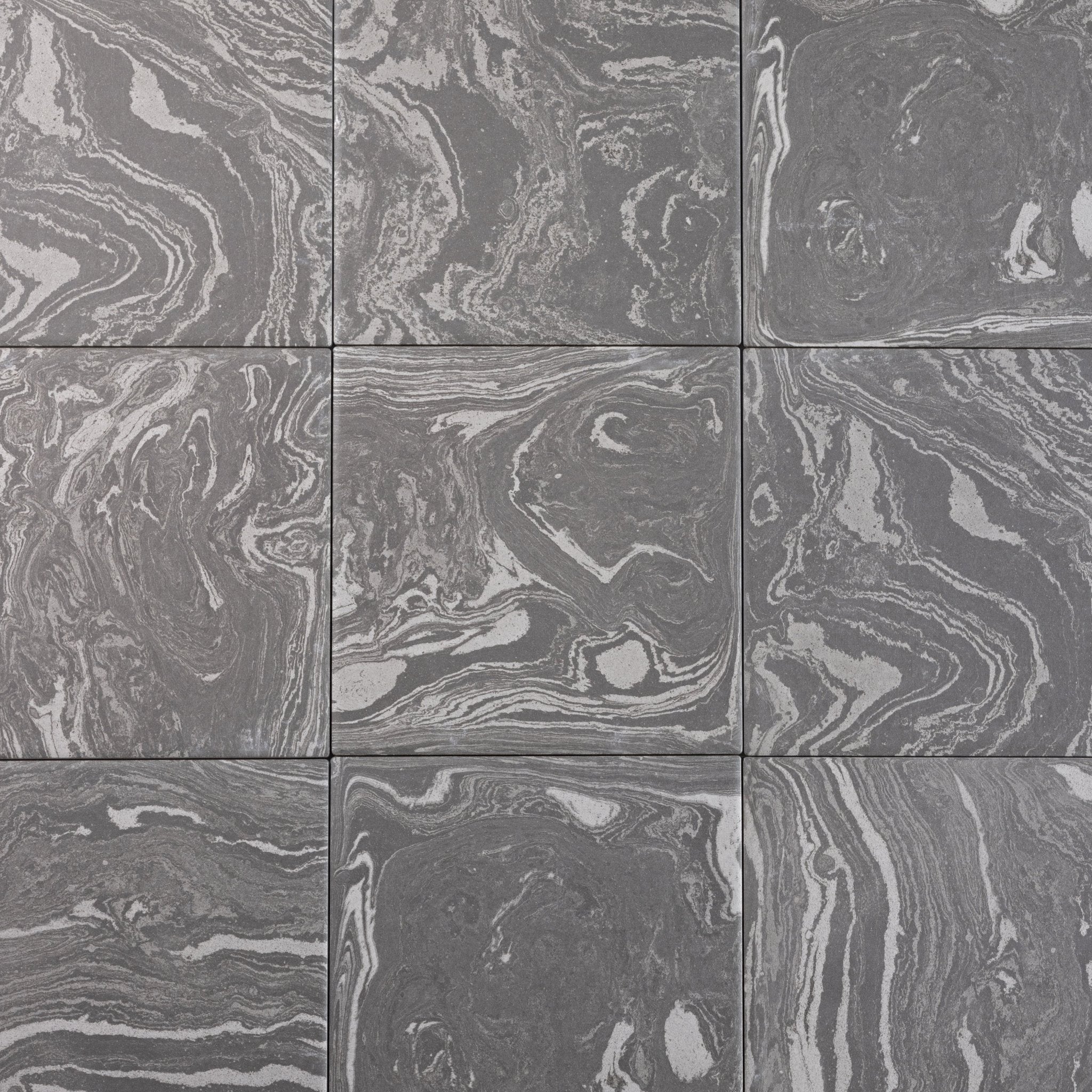 Ebru Meteor Grey 8x8 Full Body Porcelain Tile - Cemento Collection
